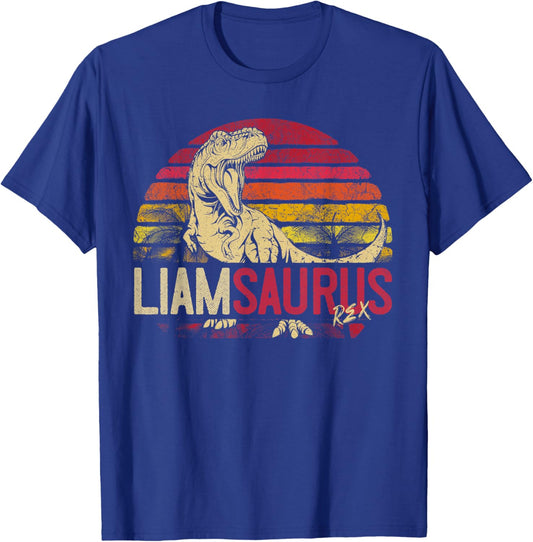 LiamSaurus Funny Personalized Dinosaur T Rex Name T-Shirt - T-Shirt | Royal