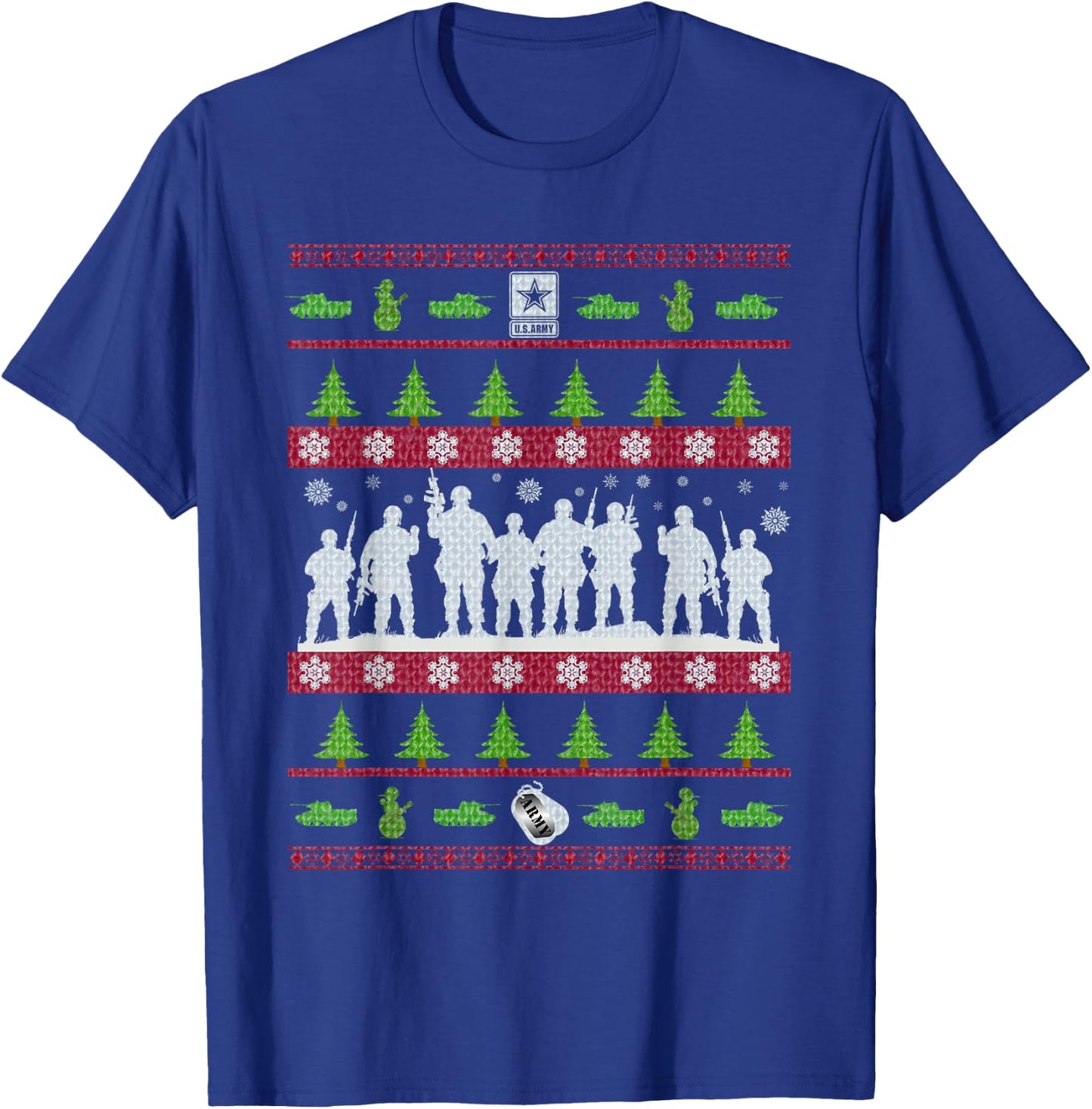 US Army Ugly Christmas Sweater Military T-Shirt - T-Shirt | Royal