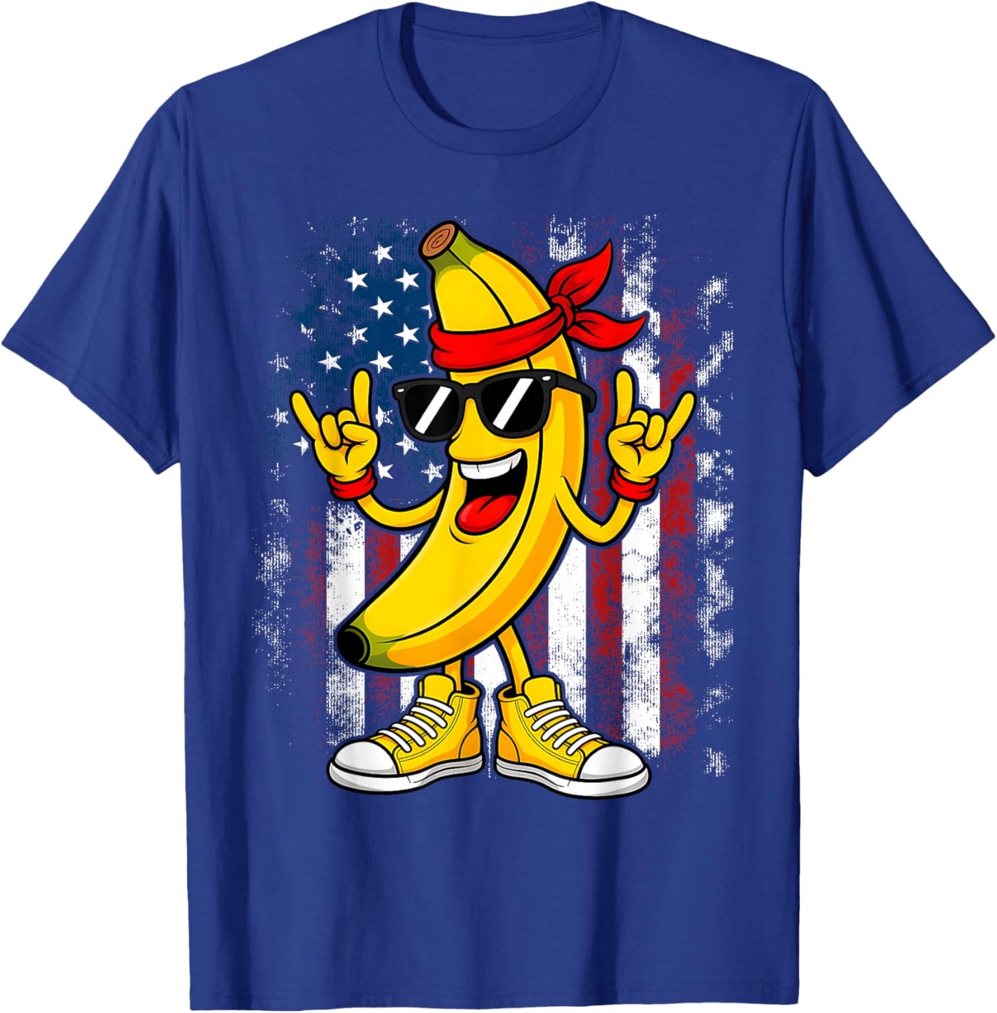 Graphic Proud Name Retro American Flag Bananas Lover T-Shirt - T-Shirt | Royal