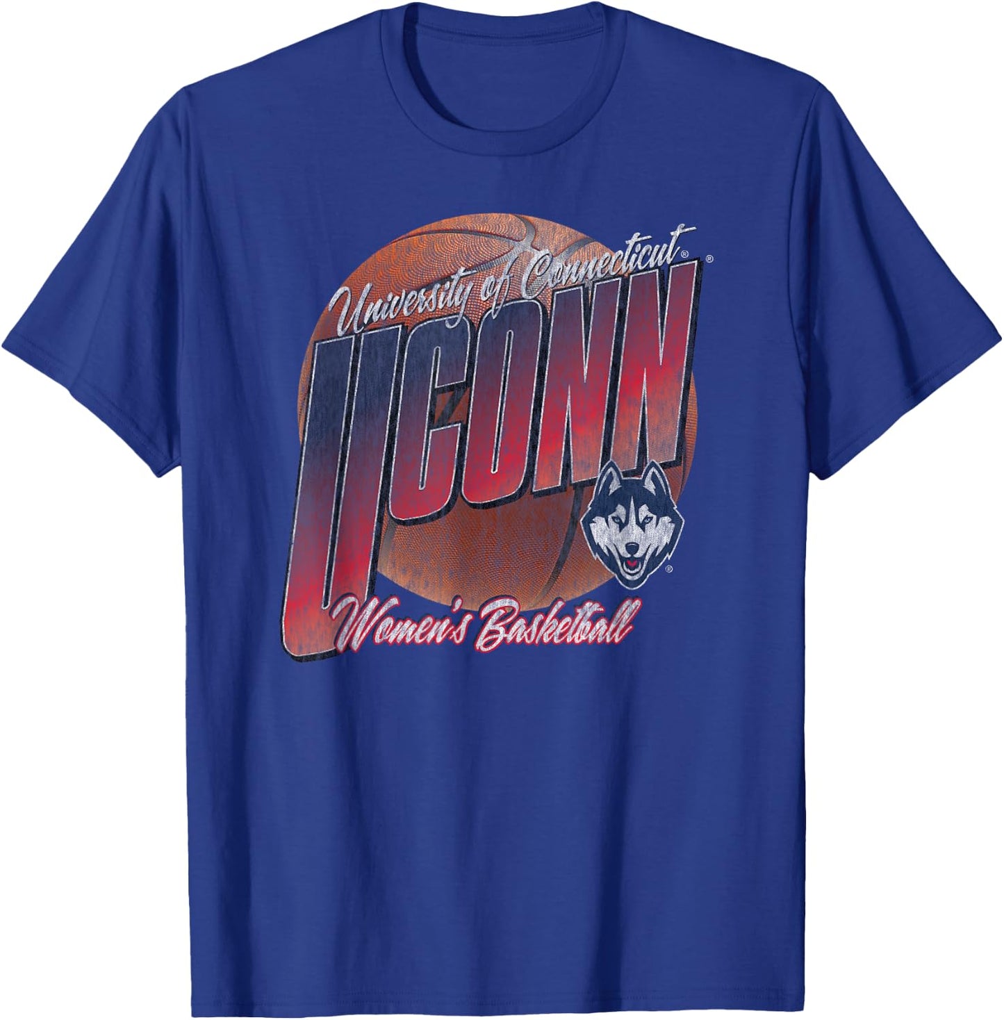 Connecticut Huskies Women's Basketball Vintage Bounce T-Shirt - T-Shirt | Royal