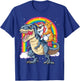Cat Unicorn Riding Dinosaur T rex Kitten Lover Space Galaxy Women Kids T-Shirt - T-Shirt | Royal