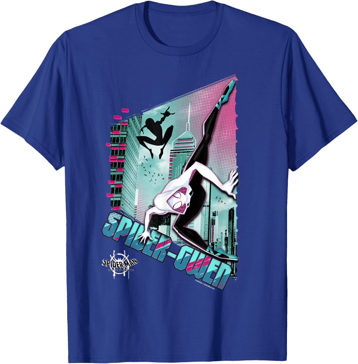 Marvel Spider-Man Spiderverse Spider-Gwen City Pose Small T-Shirt - T-Shirt | Royal