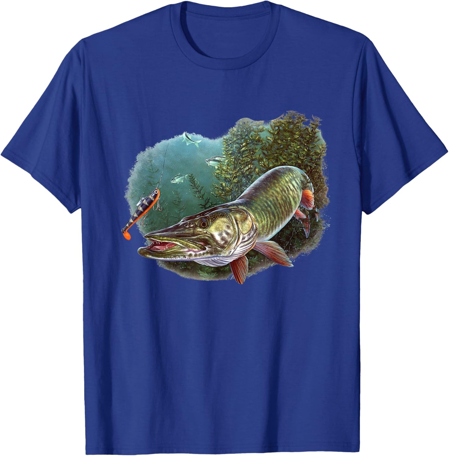 Muskie Hunter Musky Fisherman Fly Fishing Lure Novelty T-Shirt - T-Shirt | Royal
