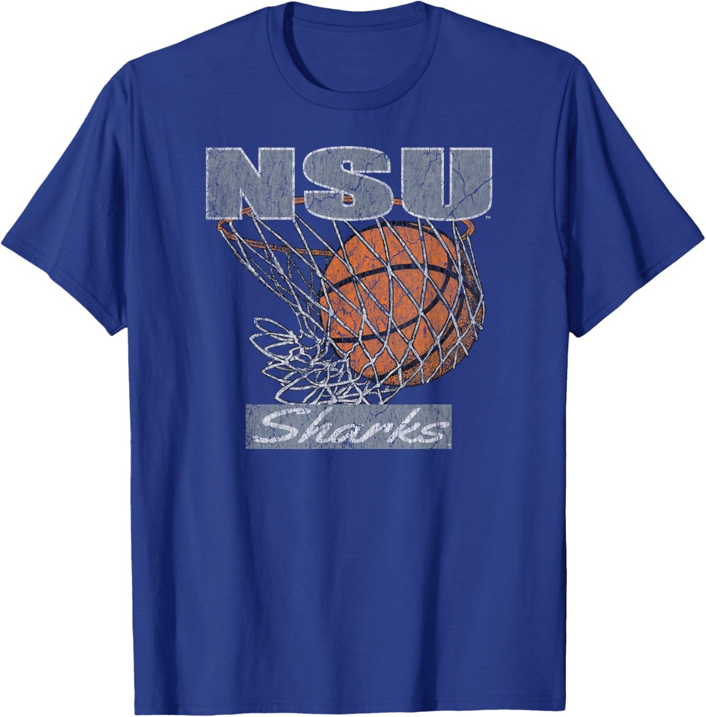 Nova Southeastern Sharks Vintage Basketball 90's Royal T-Shirt - T-Shirt | Royal