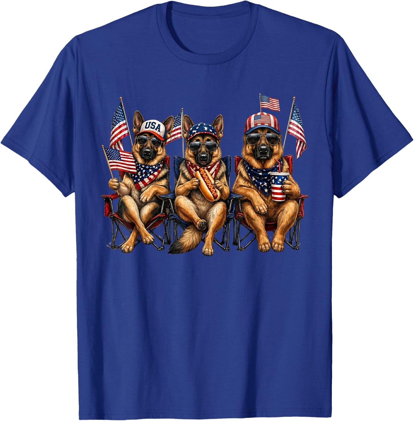 250 Years of Freedom German Shepherd Dog 1776-2026 4th of T-Shirt - T-Shirt | Royal