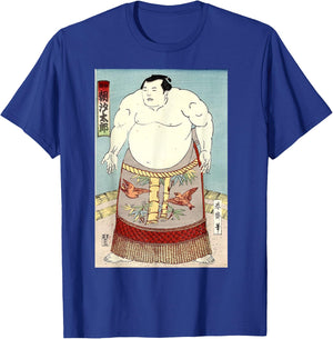 Sumo - Awesome Japanese Retro Antique Art Print T-Shirt - T-Shirt | Royal
