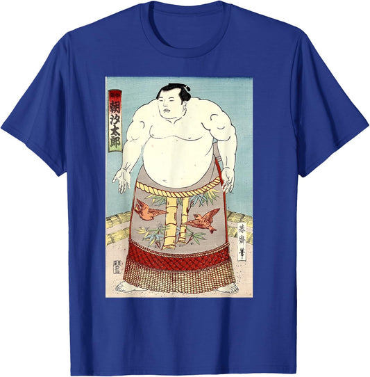 Sumo - Awesome Japanese Retro Antique Art Print T-Shirt - T-Shirt | Royal