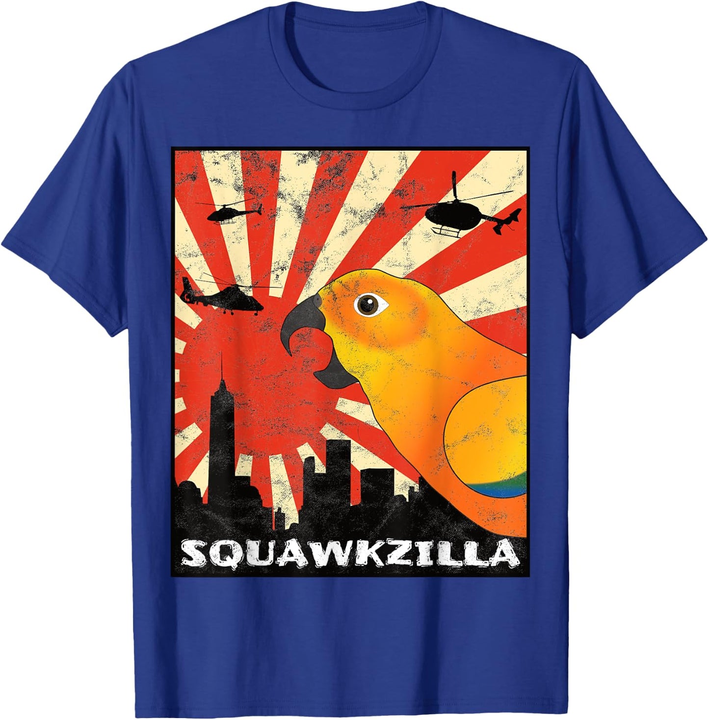 The Screaming Parrot Squawk Zilla Sun Conure Parrot Squawking Kawaii T-Shirt - T-Shirt | Royal
