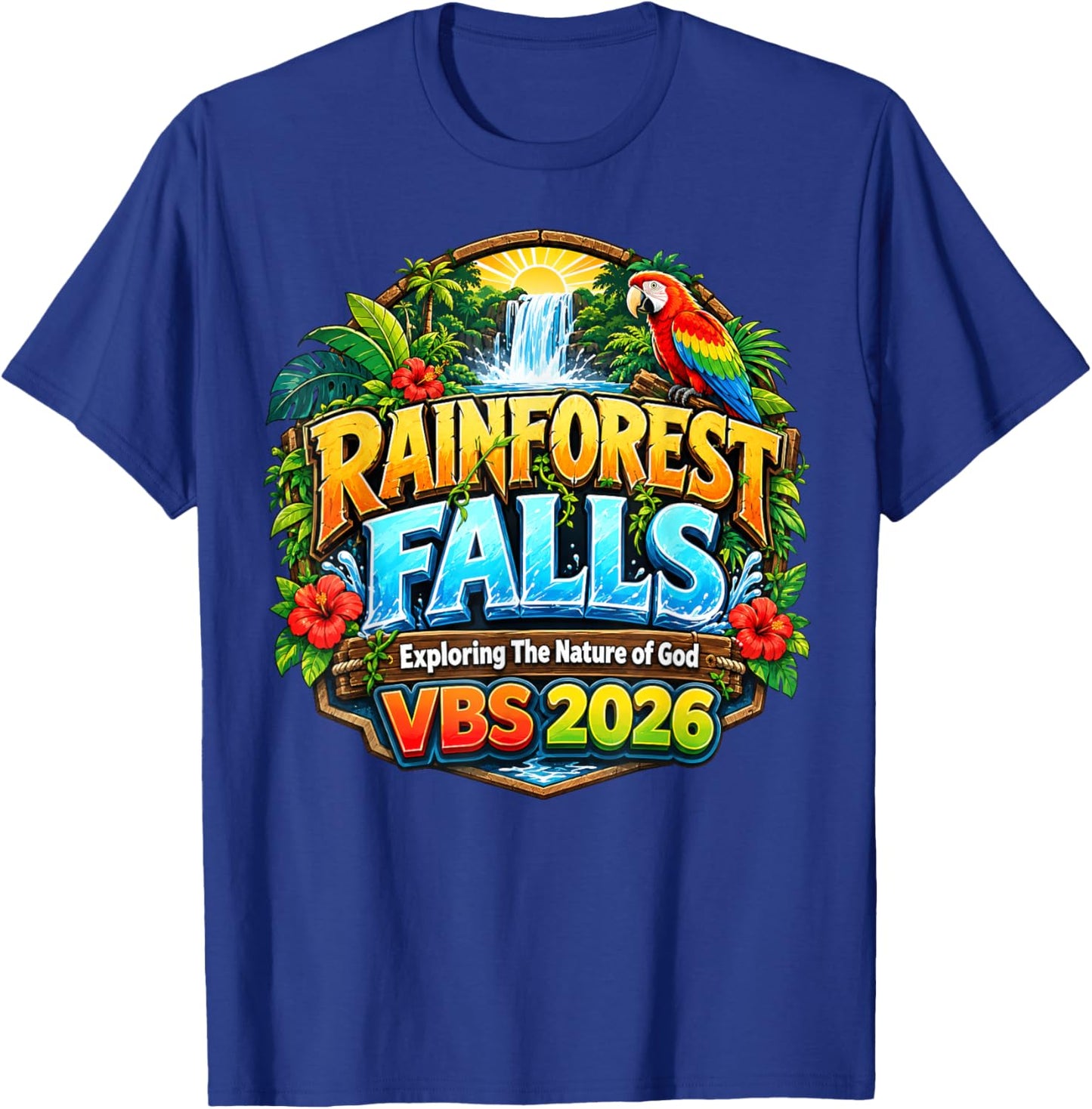 Rainforest Falls Exploring The Nature of God VBS 2026 T-Shirt - T-Shirt | Royal