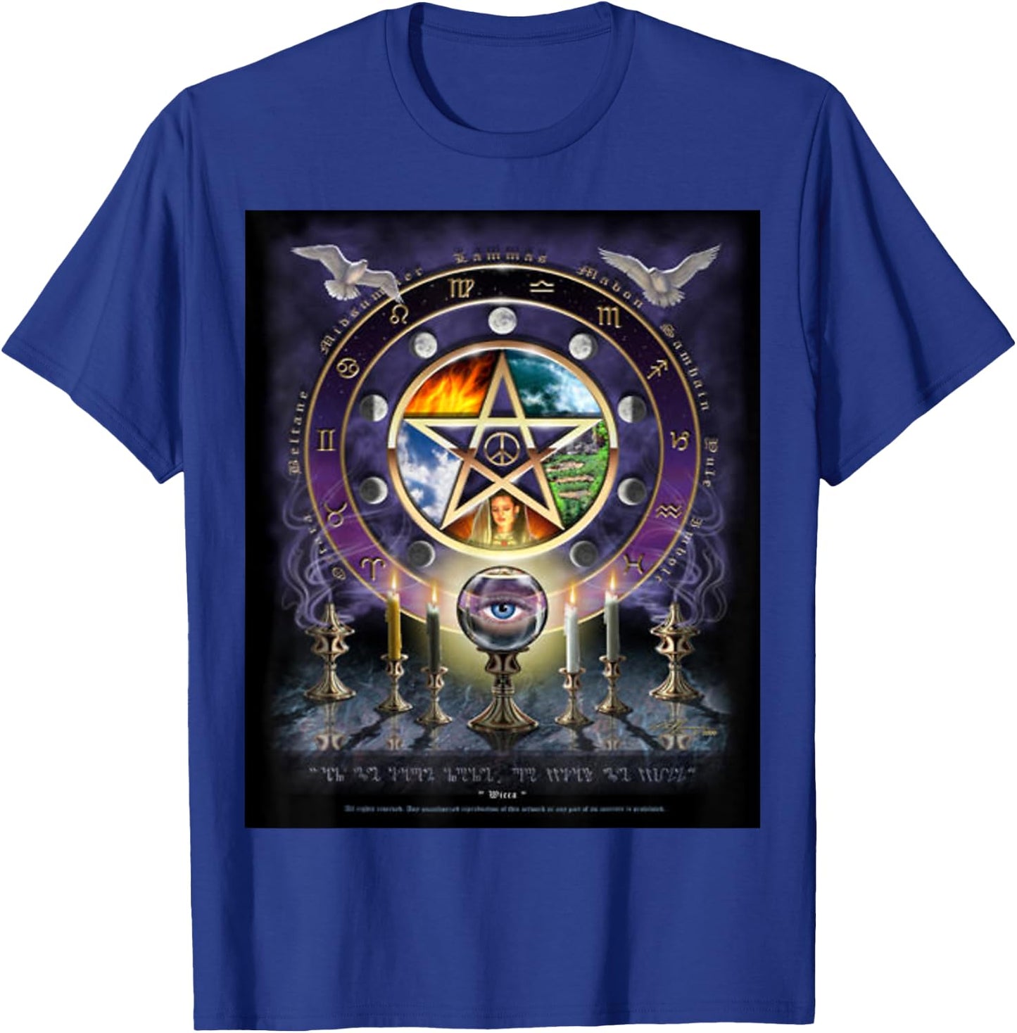 Witches Magical Altar Pentagram Witchcraft Pagan Wicca T-Shirt - T-Shirt | Royal