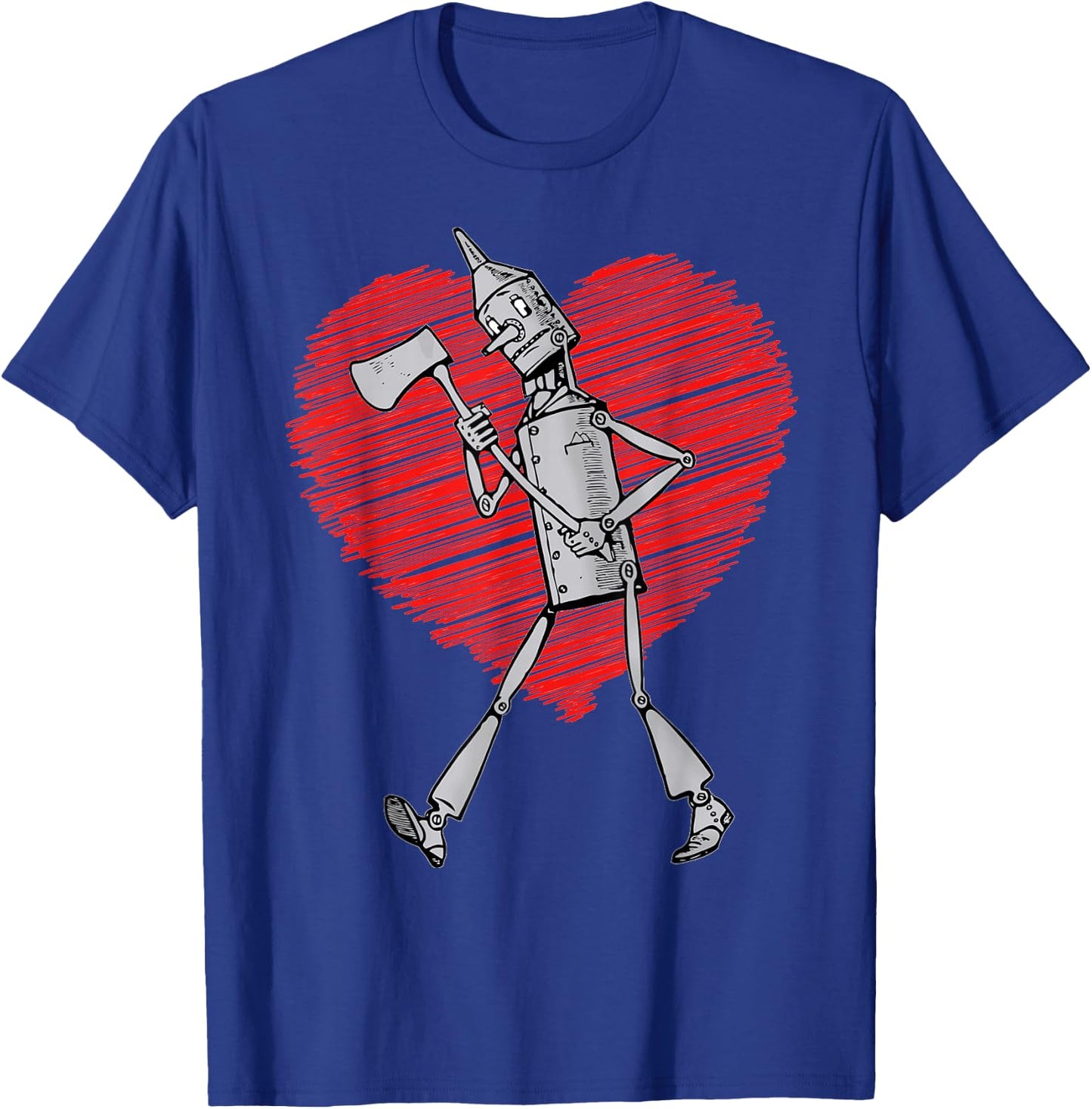 Vintage Wizard of Oz Tin Man Scribble Heart Land of Oz T-Shirt - T-Shirt | Royal