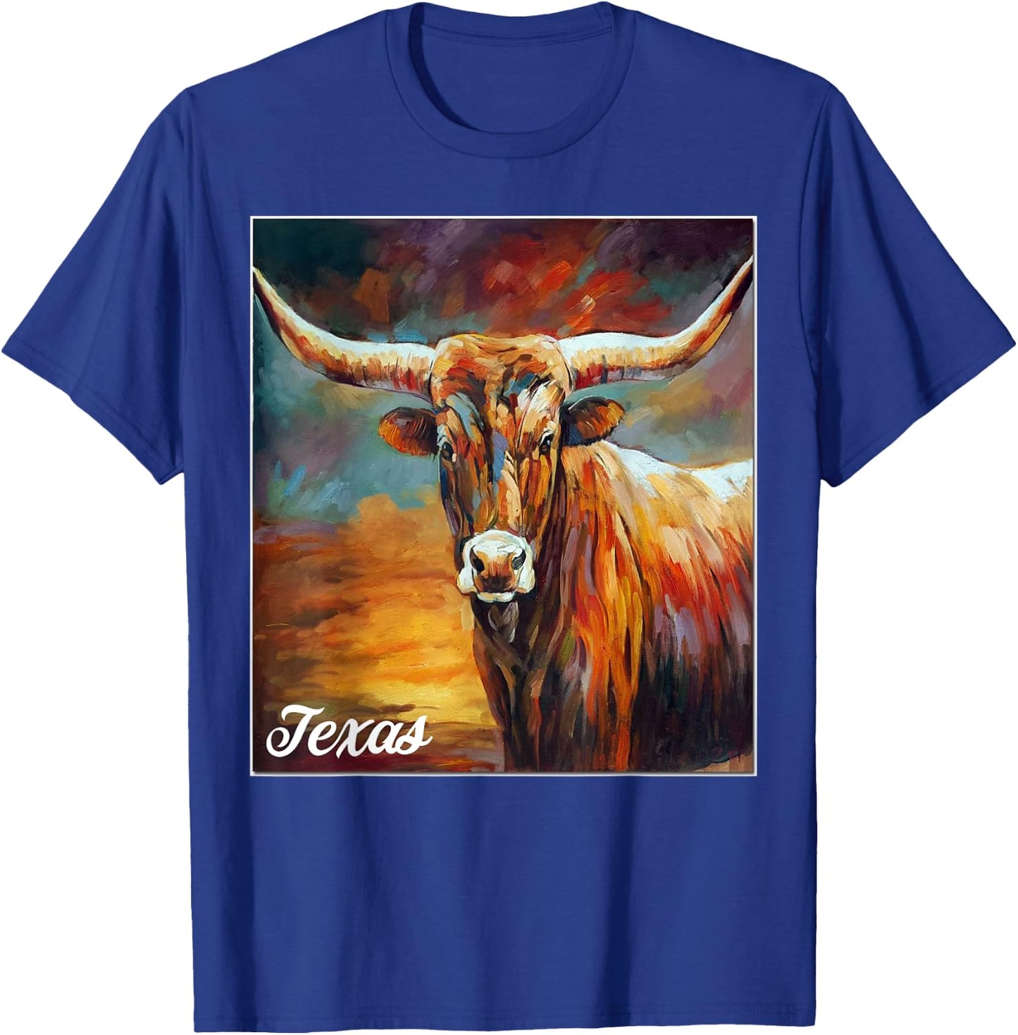 Longhorn Cow Shirts - Longhorn Cattle Gifts - Texas Cattle T-Shirt - T-Shirt | Royal