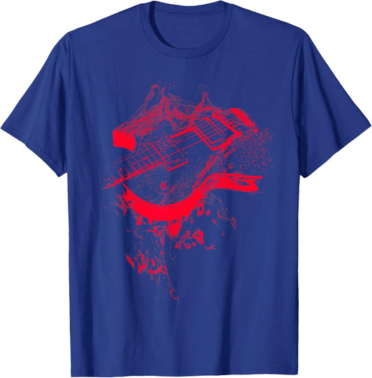 Graphic Guitar Cool Rock Music Musicians Gift T-Shirt - T-Shirt | Royal