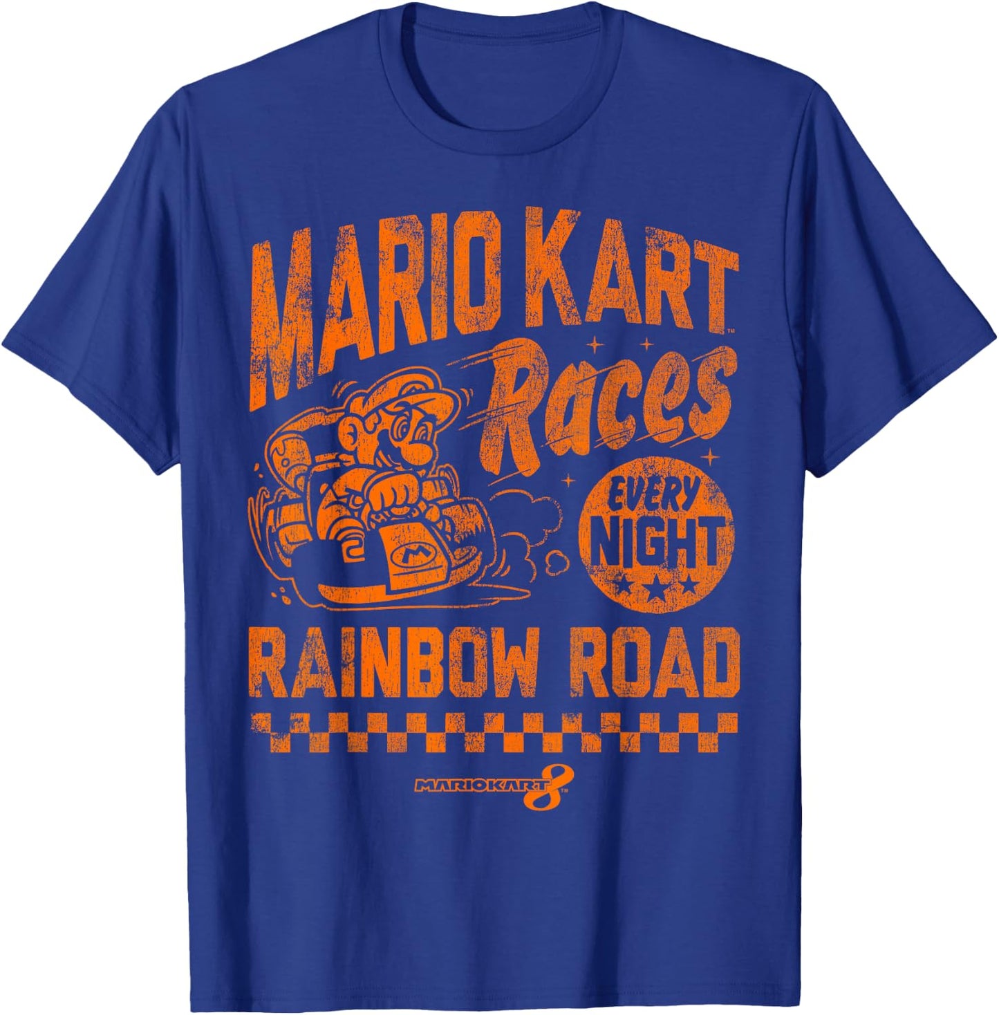 Nintendo Mario Kart Rainbow Road Vintage Graphic T-Shirt - T-Shirt | Royal