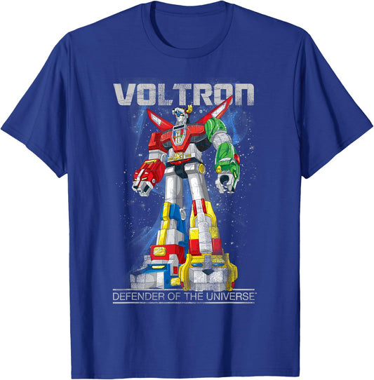 Voltron Retro Defender Space Distressed T-Shirt - T-Shirt | Royal