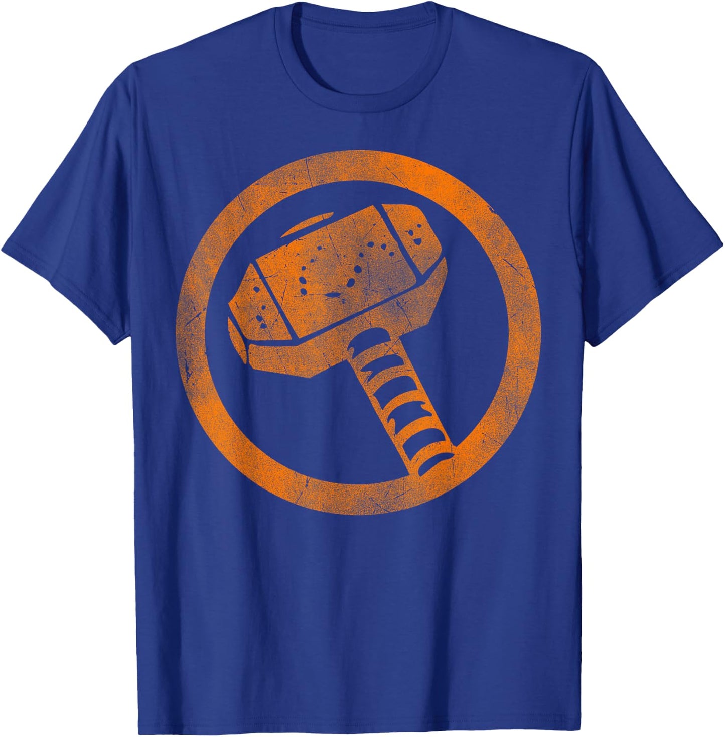 Marvel Thor Hammer Logo Orange Tonal Cut-Out Halloween T-Shirt - T-Shirt | Royal