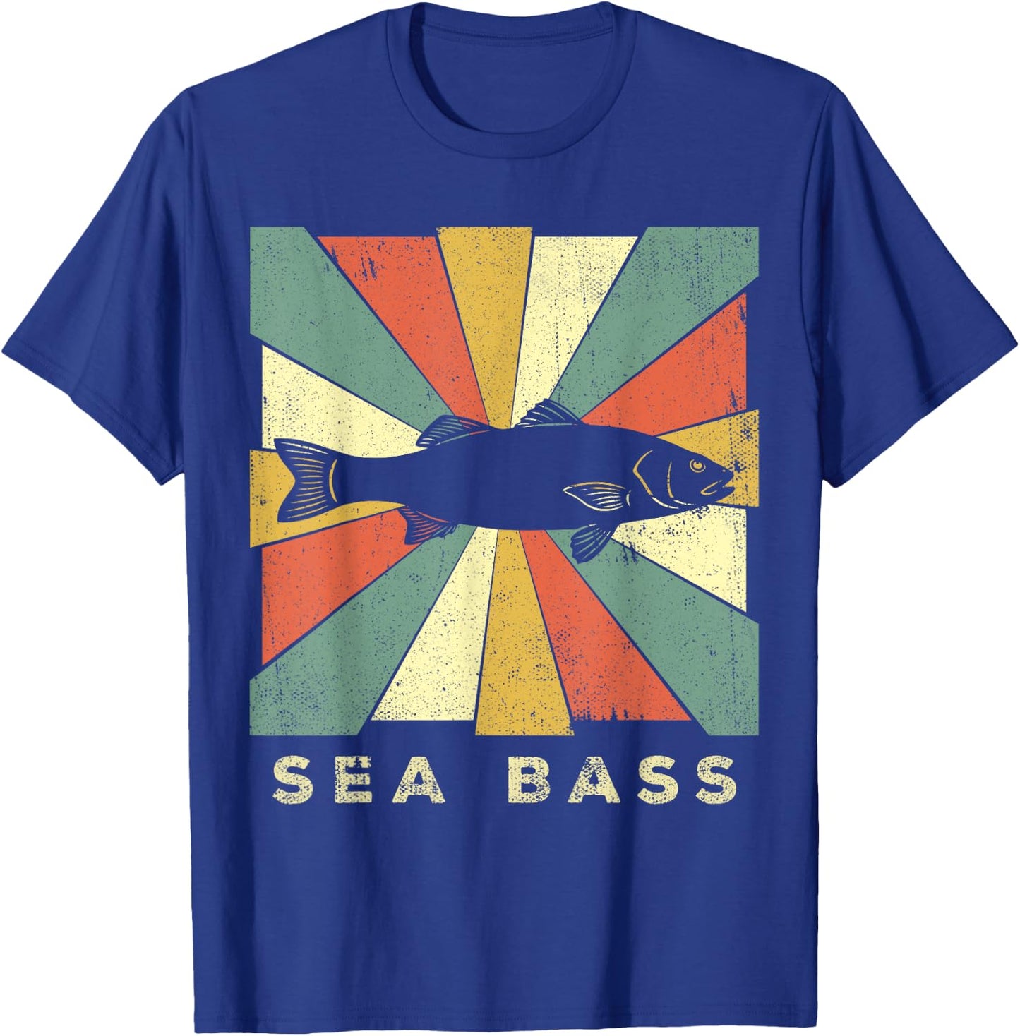 Sea Bass Fish Lover Vintage Retro Style Animal T-Shirt - T-Shirt | Royal