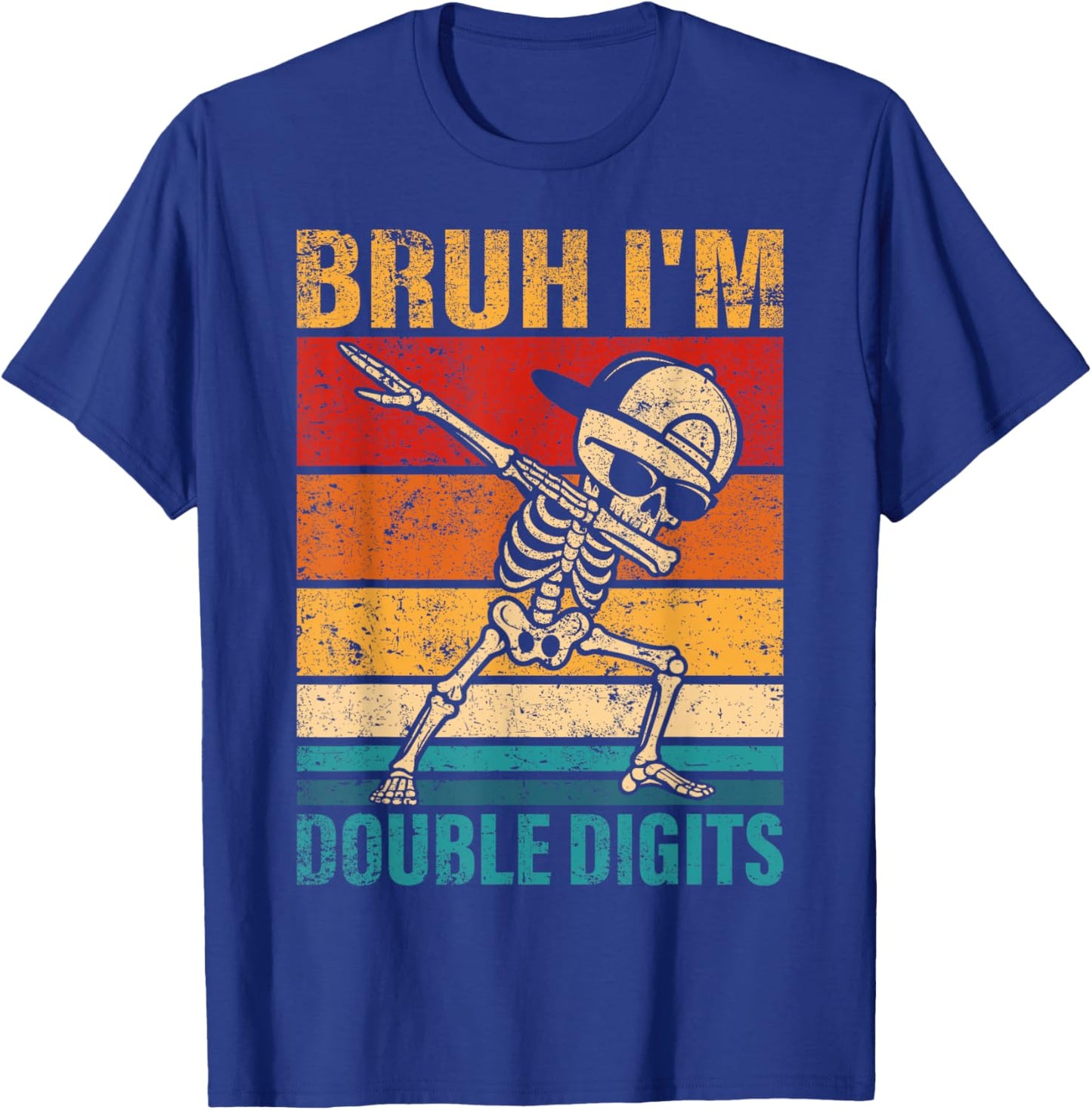 10 Years Old Birthday Bruh I'm Double Digits 10th Birthday T-Shirt - T-Shirt | Royal
