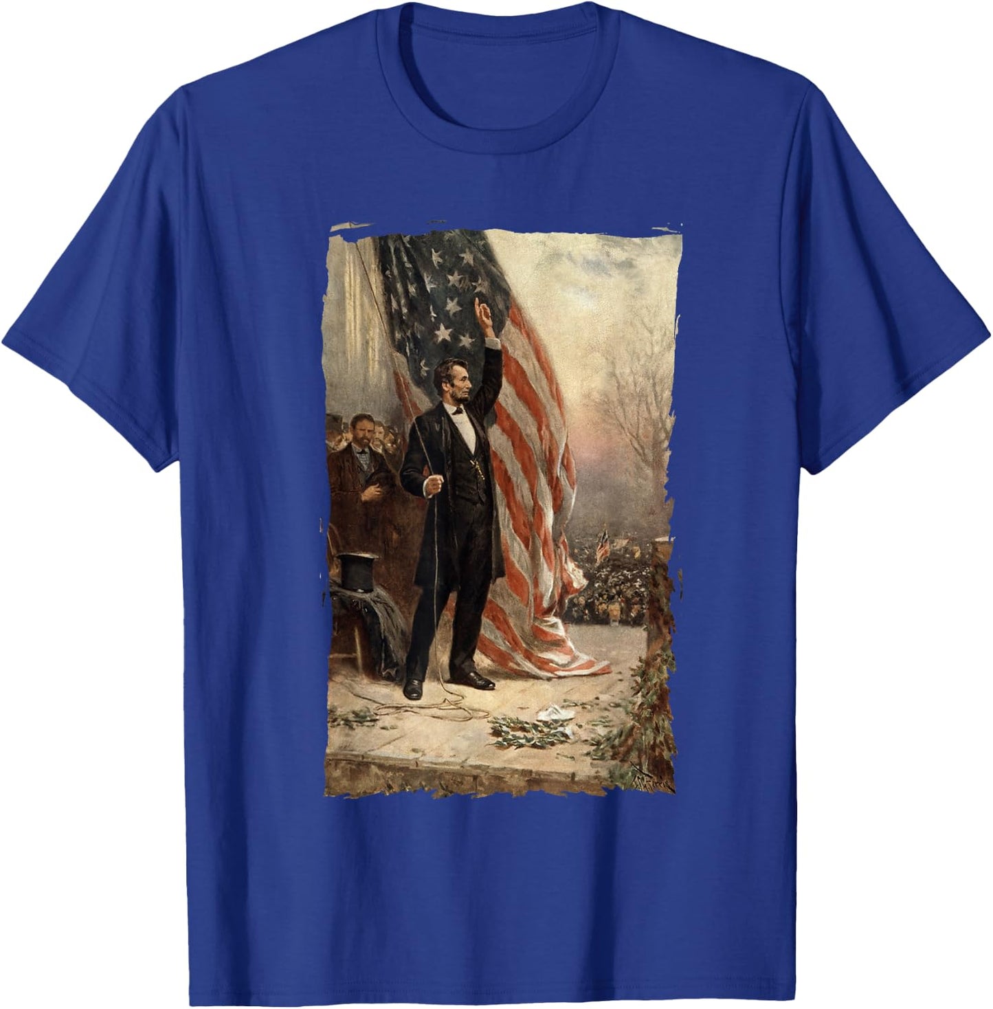 4th of July Independence Day American Flag Abraham Lincoln Kids Men T-Shirt - T-Shirt | Royal