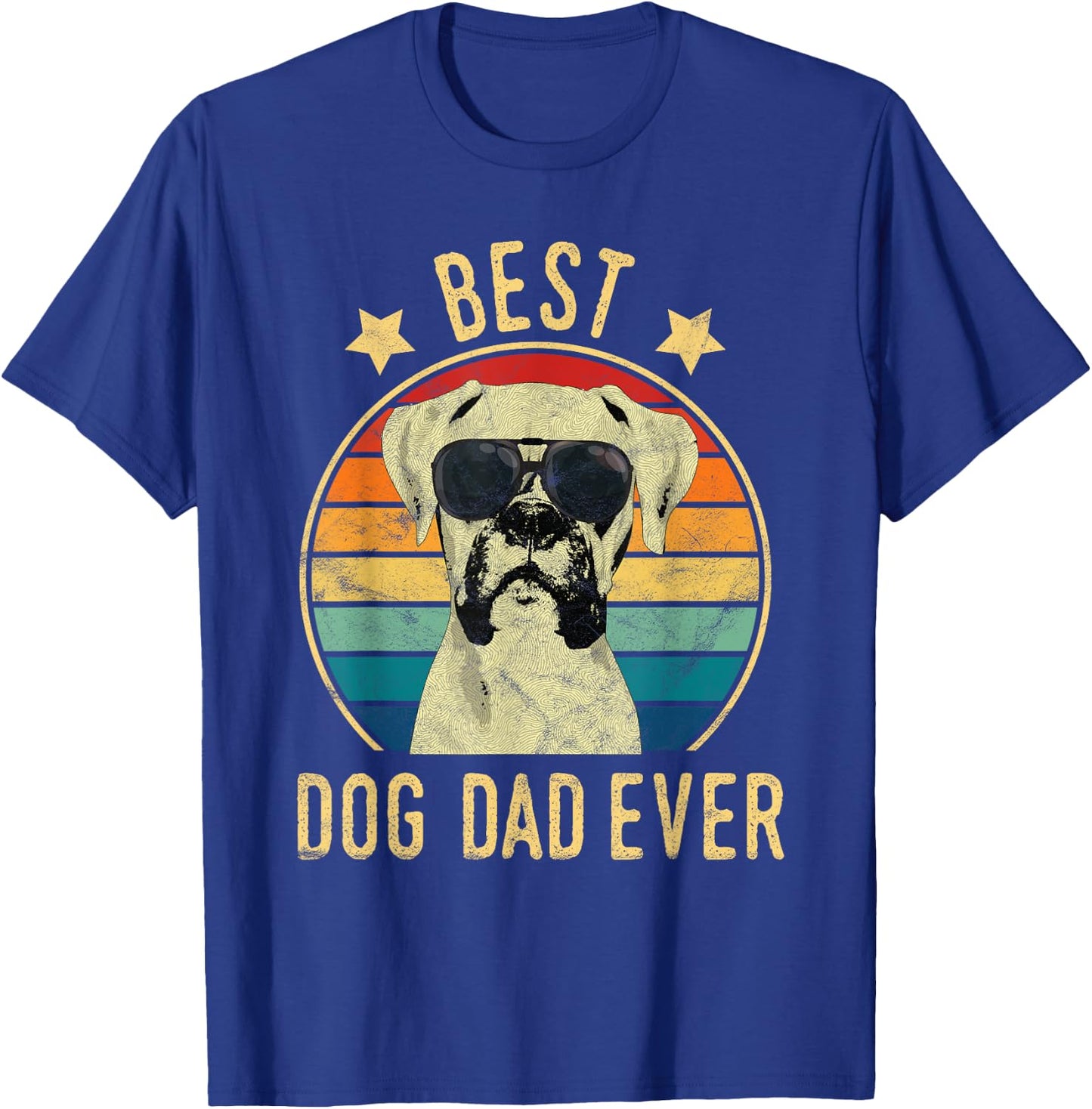 Best Dog Dad Ever Boxer Father's Day Gift Men T-Shirt - T-Shirt | Royal