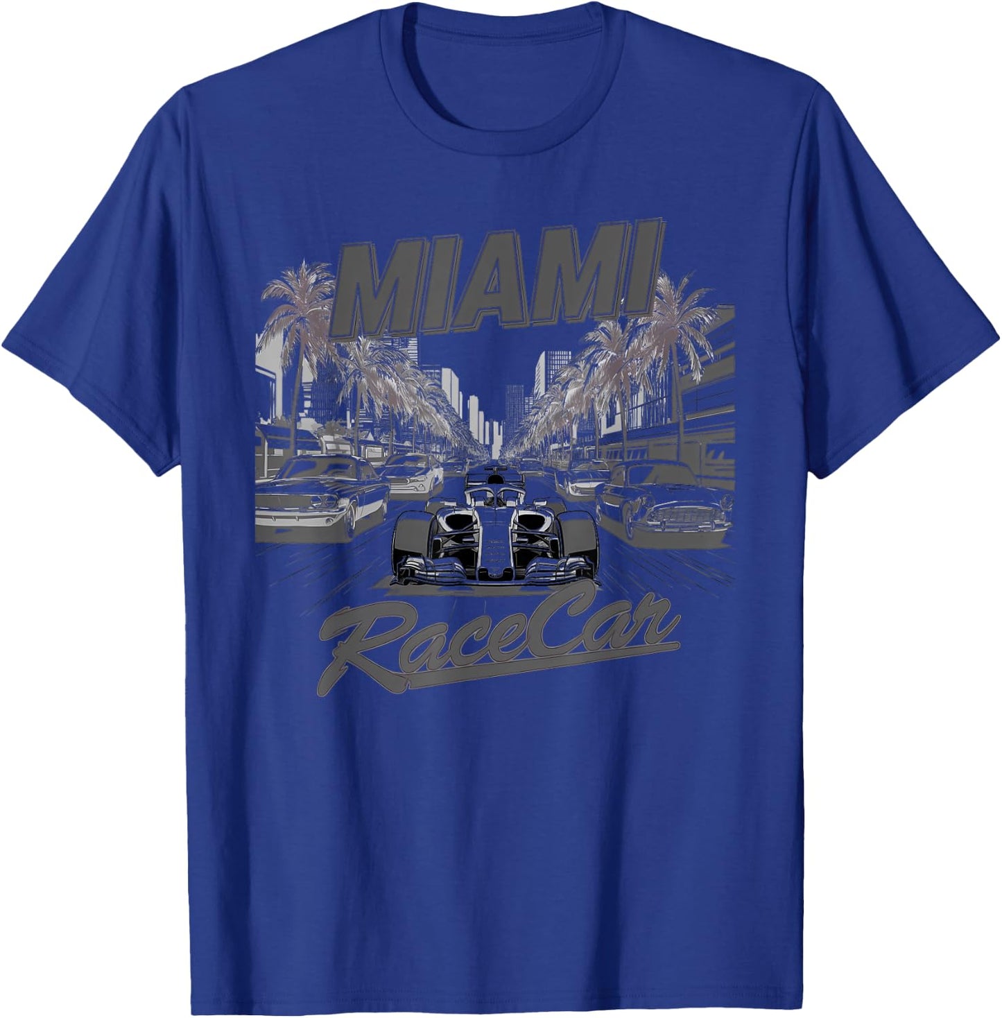 Miami Racing Gifts Men Women Race Car Racer Driver T-Shirt - T-Shirt | Royal