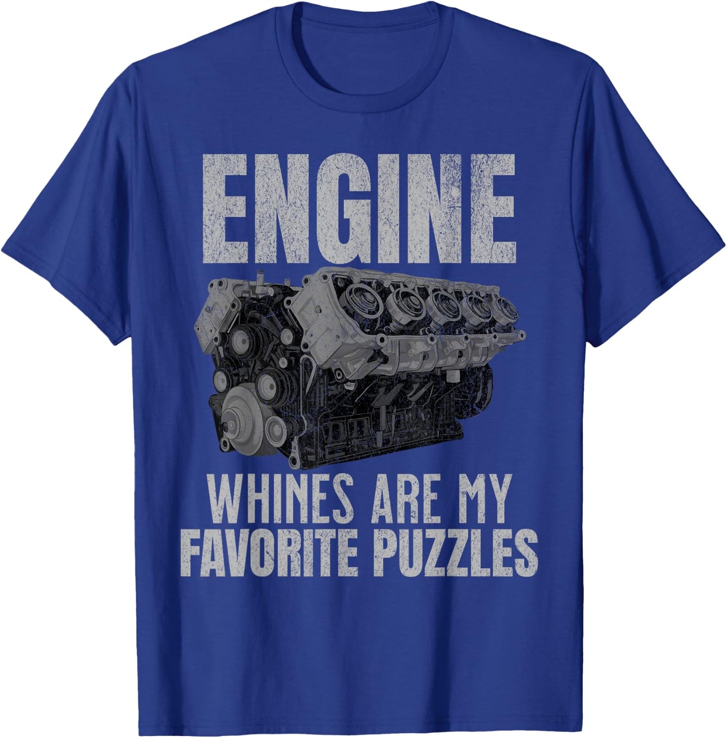 Funny Mechanic Engine Block Car Auto Repair Garage T-Shirt - T-Shirt | Royal