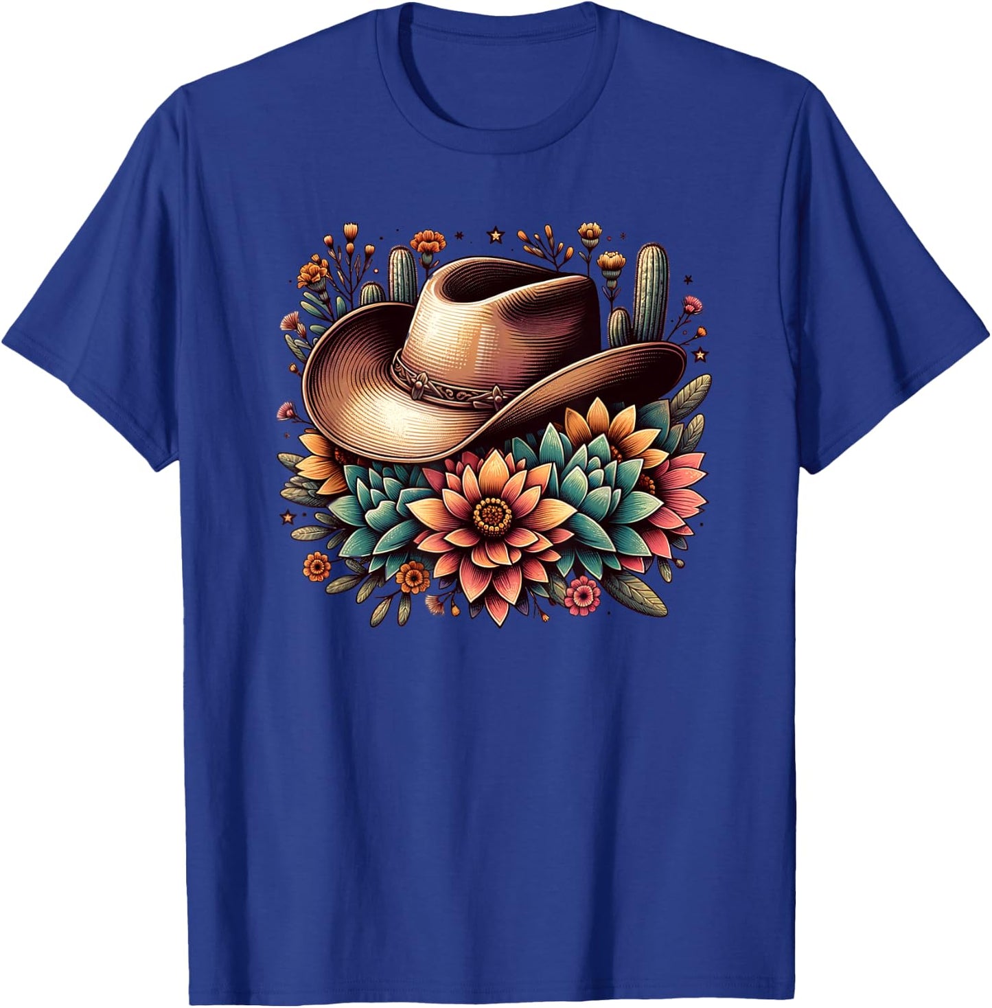 Vintage Cowgirl Cowboy Western Country Rodeo T-Shirt - T-Shirt | Royal