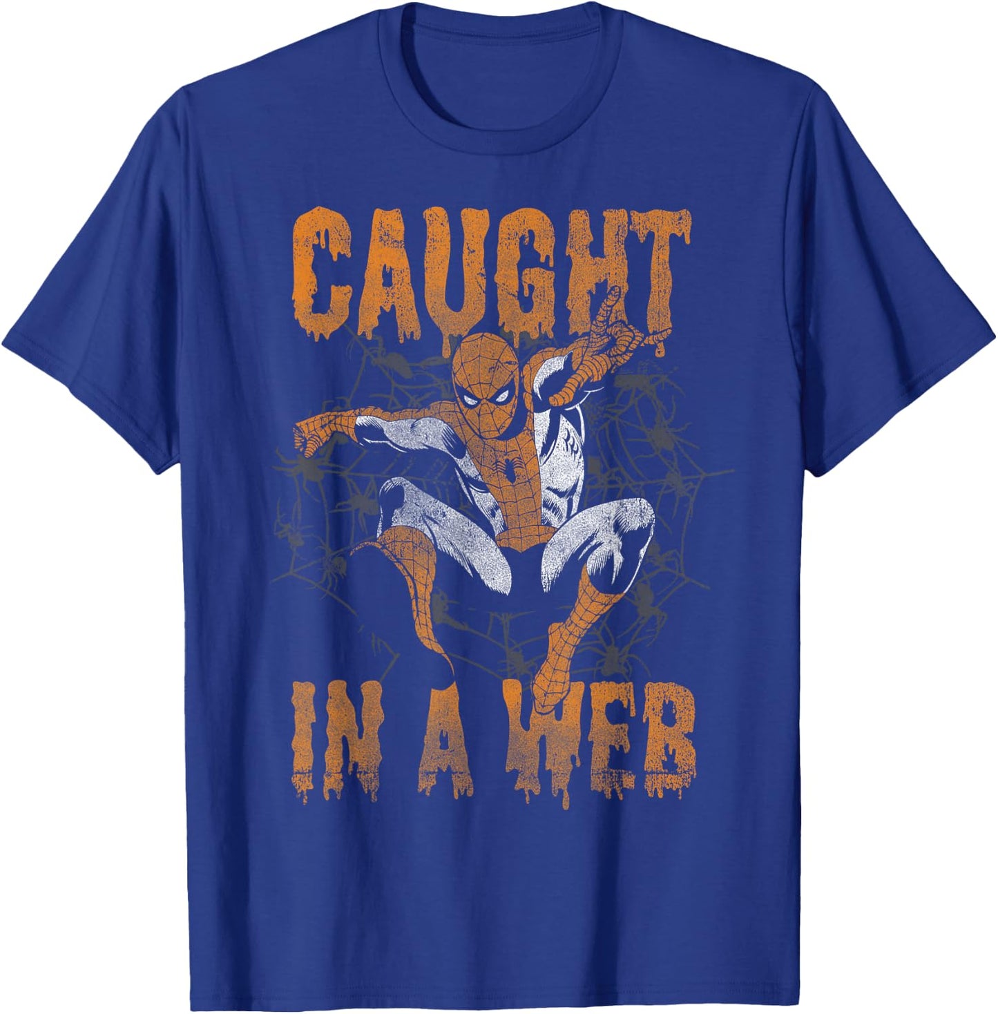 Marvel Spider-Man Caught In A Web Halloween Graphic T-Shirt - T-Shirt | Royal