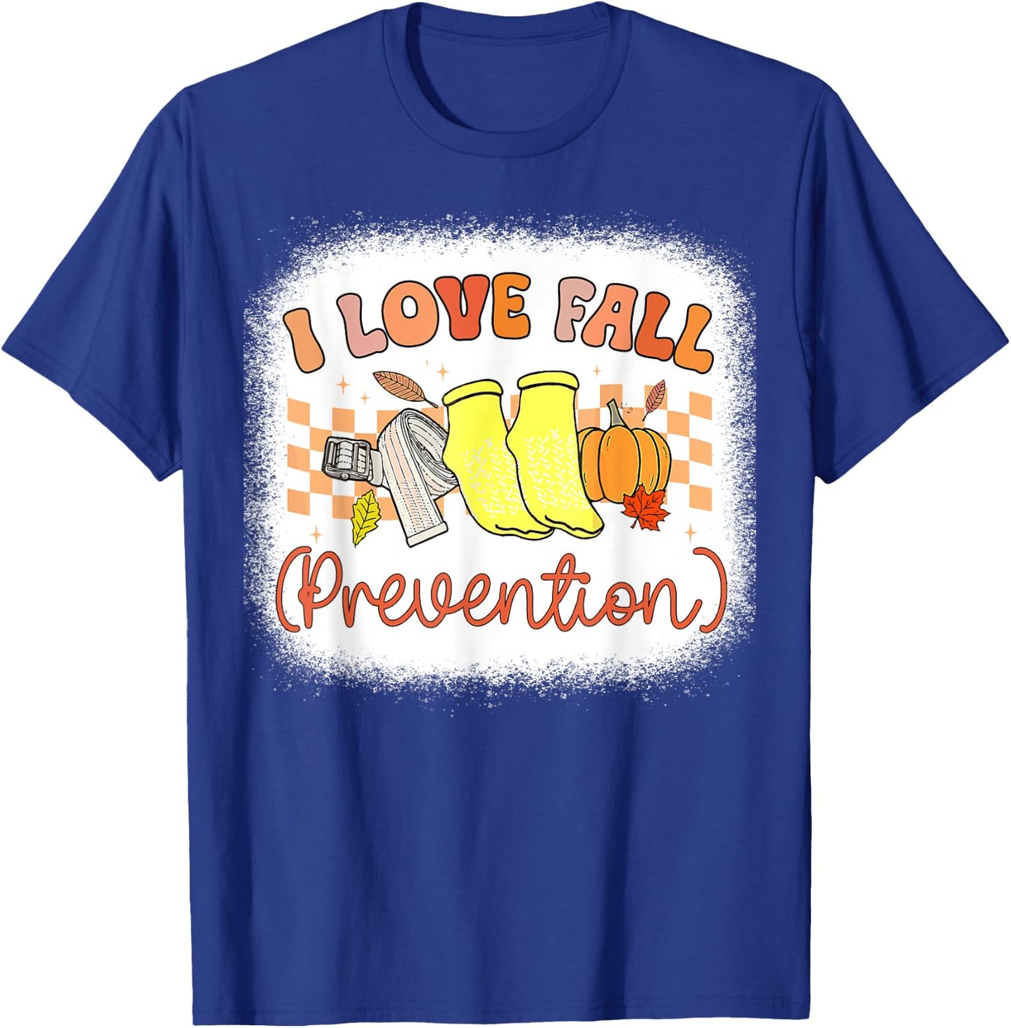 I Love Fall Prevention Nurse Physical Therapy Fall Retro T-Shirt - T-Shirt | Royal