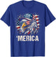 America Bald Eagle US American Flag Patriotic 4th of July T-Shirt - T-Shirt | Royal