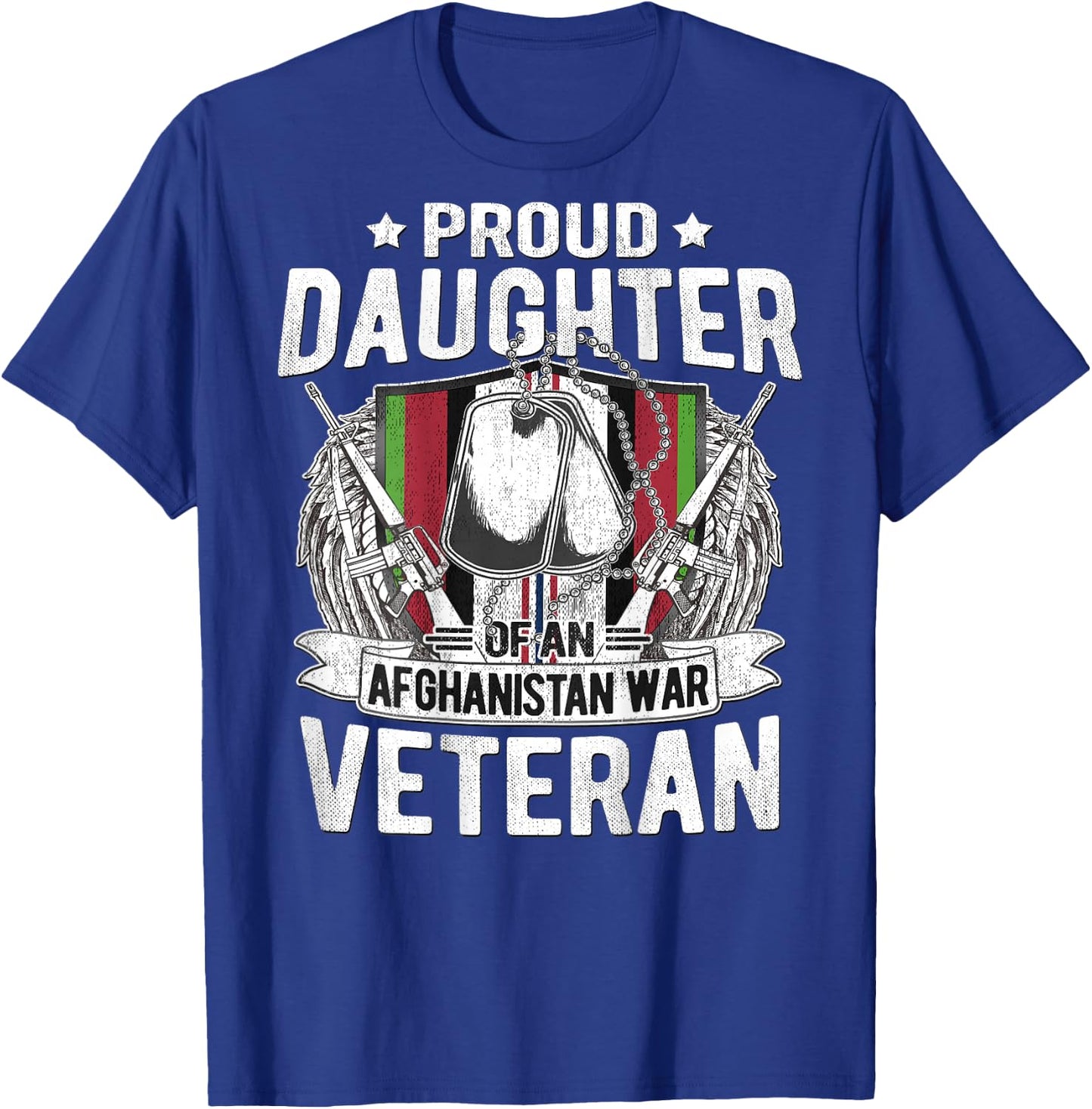 Proud Daughter Of Afghanistan Veteran - Military Child Gift T-Shirt - T-Shirt | Royal