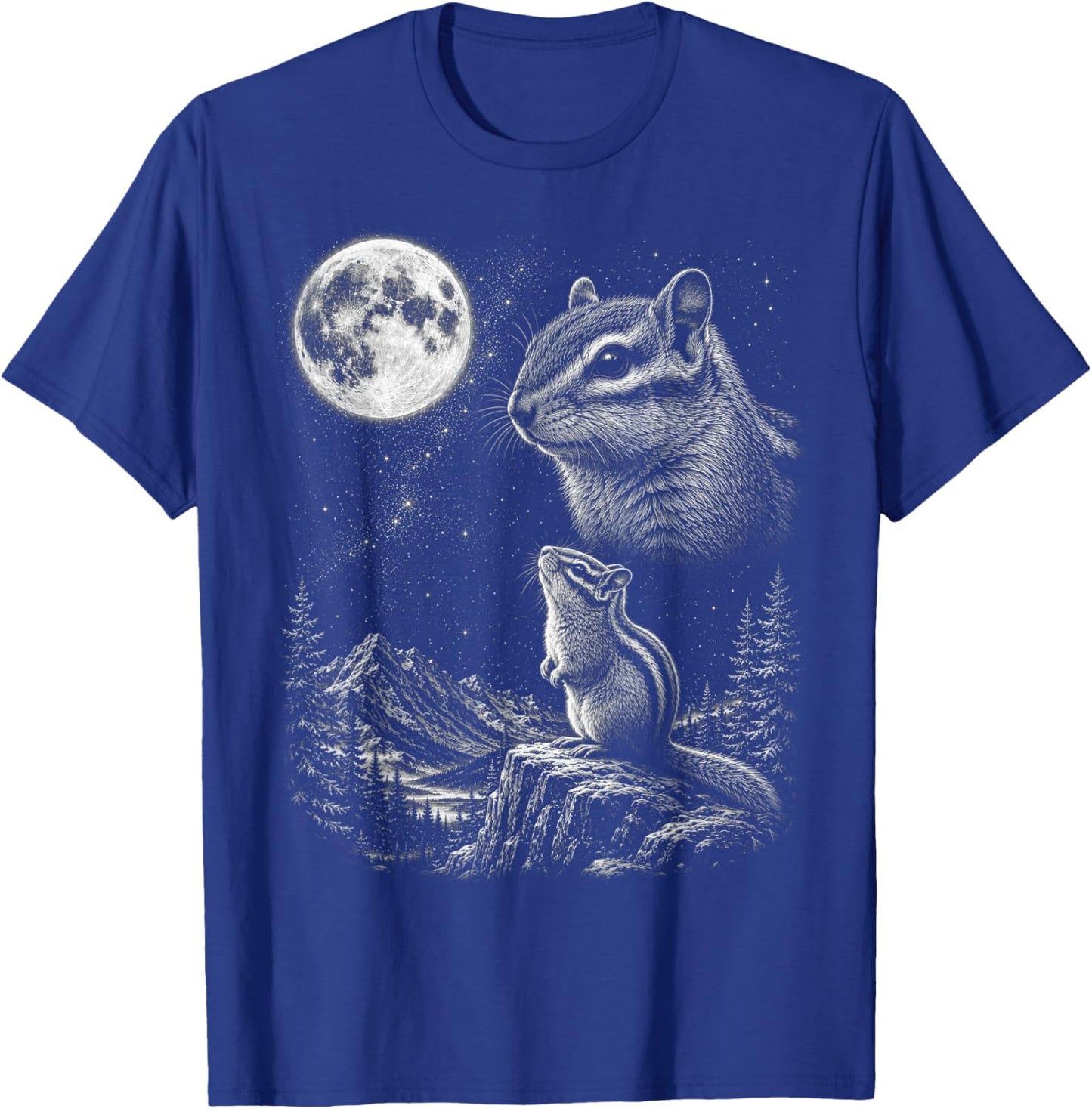 Chipmunk Howling to the Moon 90's Retro T-Shirt - T-Shirt | Royal