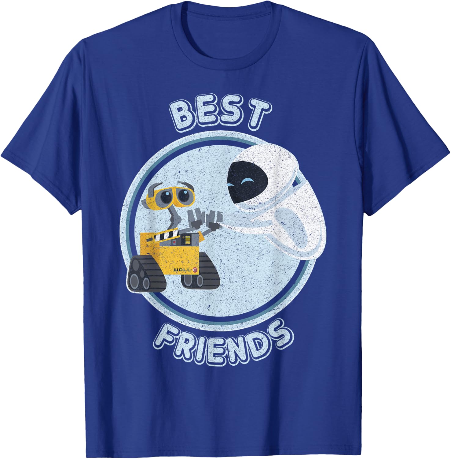 Disney Pixar Wall-E & EVE Best Friends High Five Vintage T-Shirt - T-Shirt | Royal