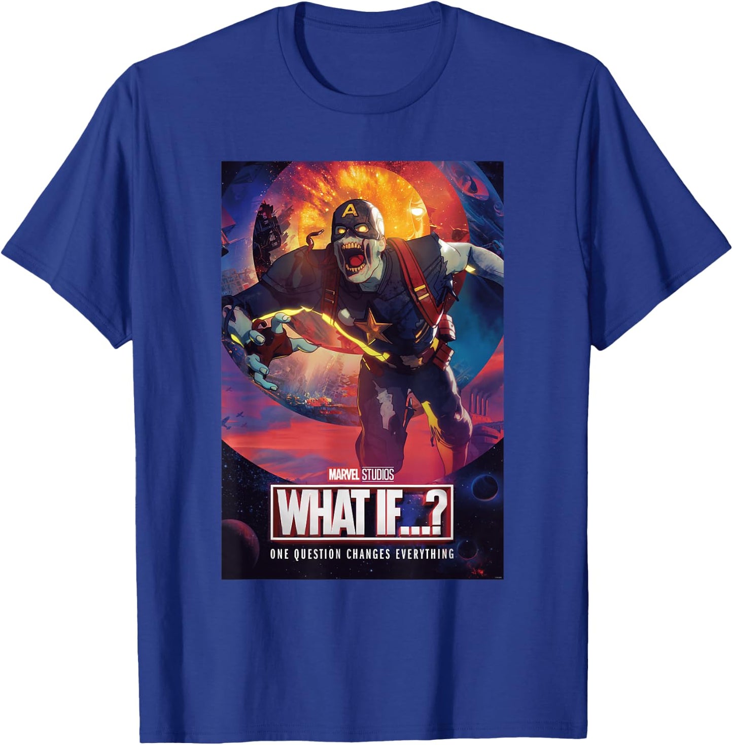 Marvel What IF...? Zombie Captain America Comic Cover T-Shirt - T-Shirt | Royal