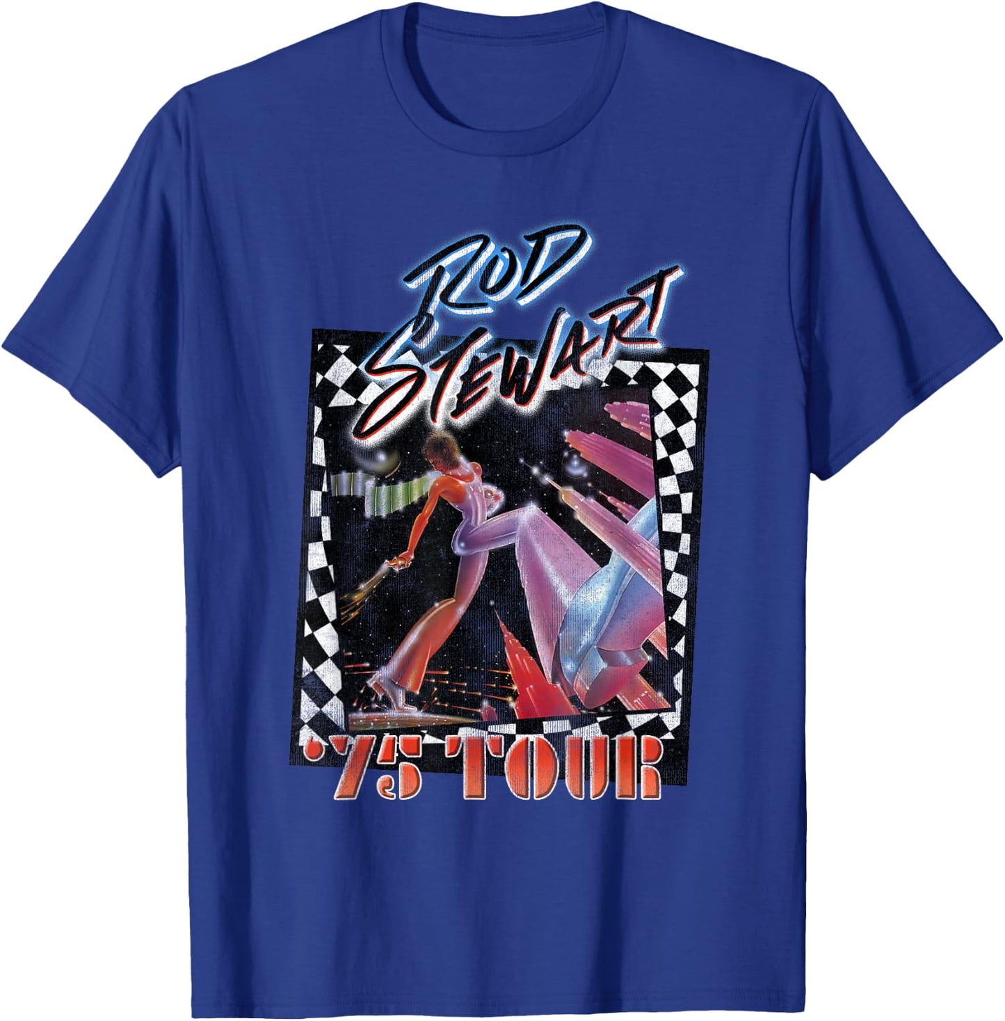 Rod Stewart 75 Tour Retro T-Shirt - T-Shirt | Royal
