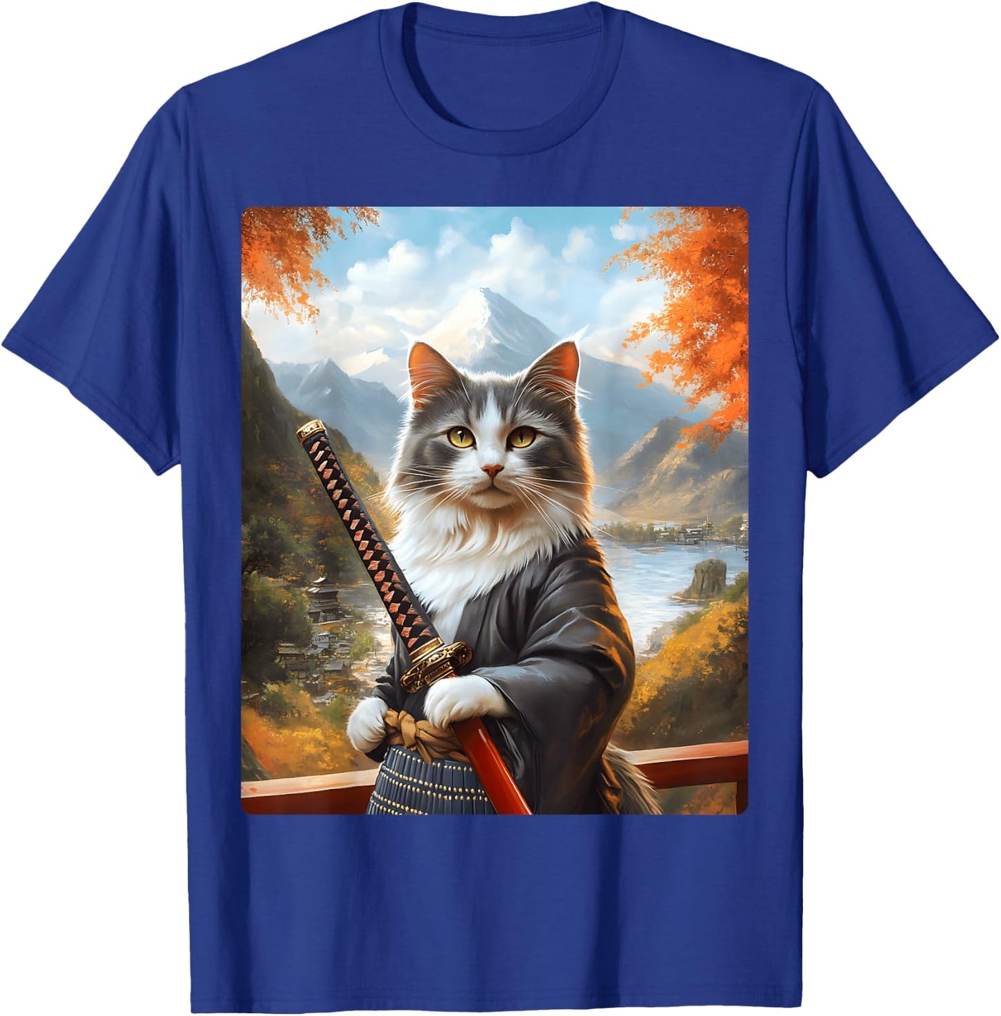 Dino's Atomic Designs -Adult Anime Cat , Black, Small, Short Sleeve T-Shirt - T-Shirt | Royal
