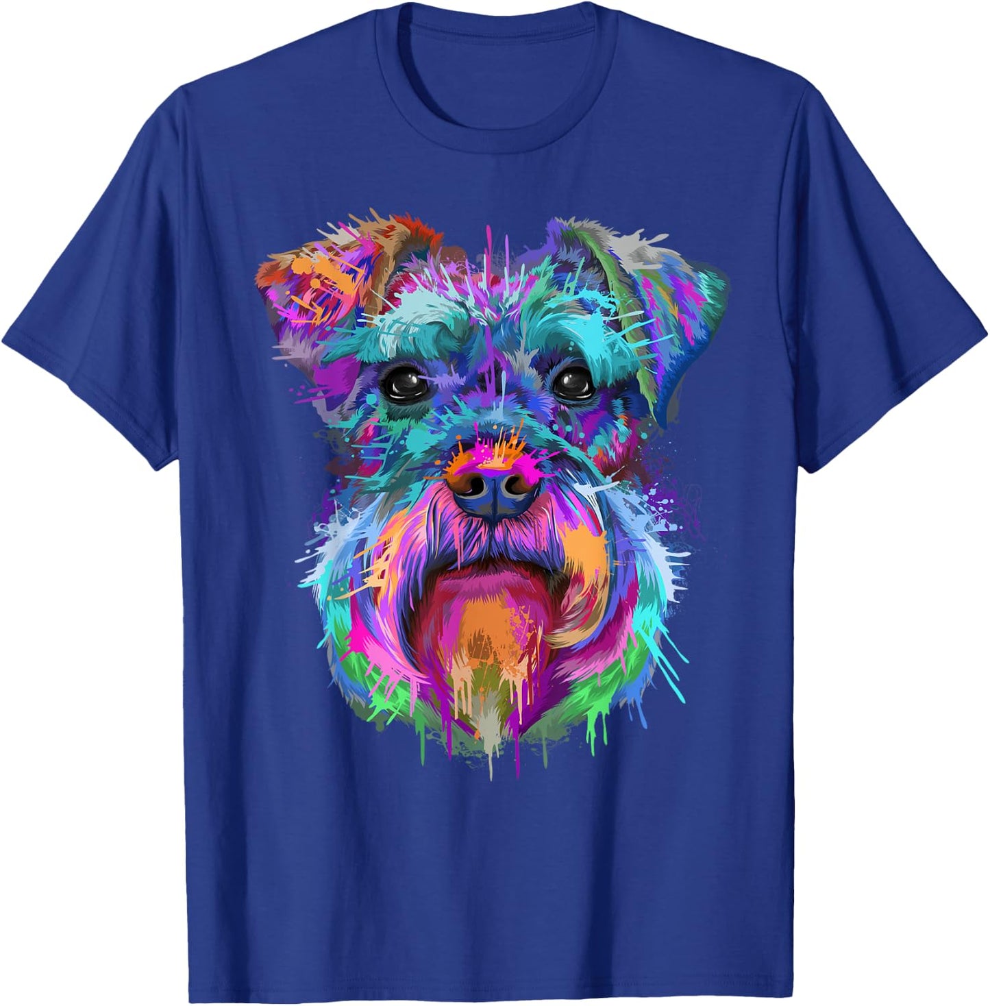 Schnauzer Splash Art | Cute Schnauzer Owners Gifts T-Shirt - T-Shirt | Royal