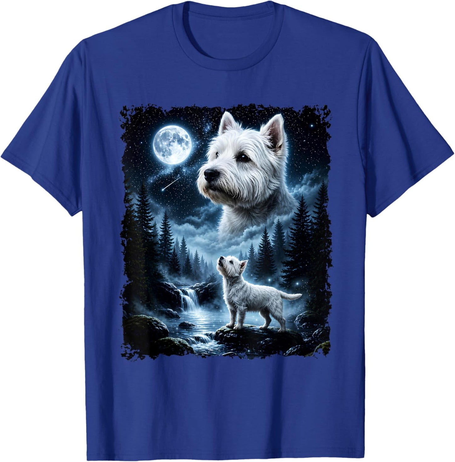 West Highland White Terrier Howling At The Moon Halloween T-Shirt - T-Shirt | Royal