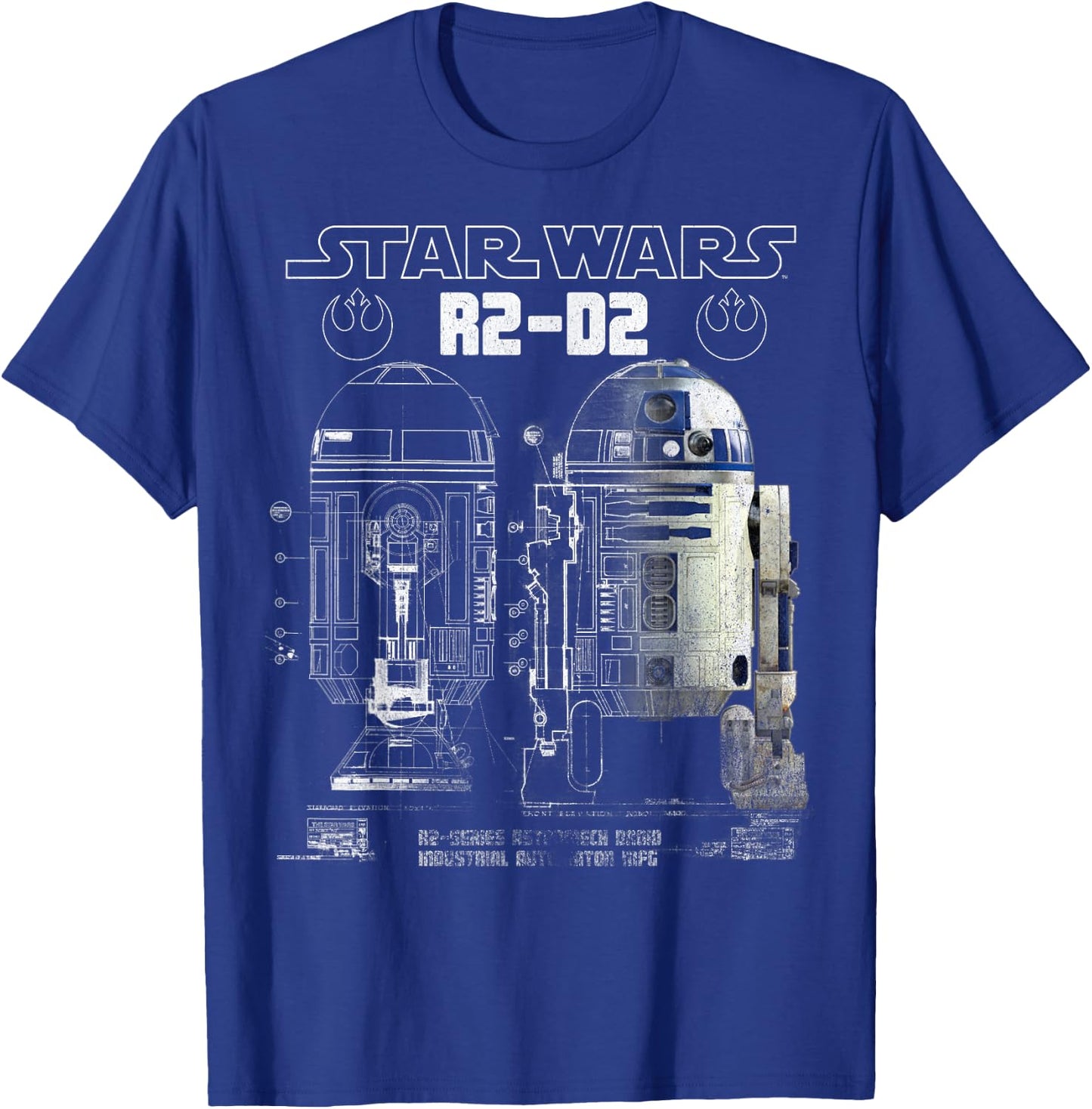 Star Wars R2-D2 Astromech Droid Schematic Graphic T-Shirt - T-Shirt | Royal
