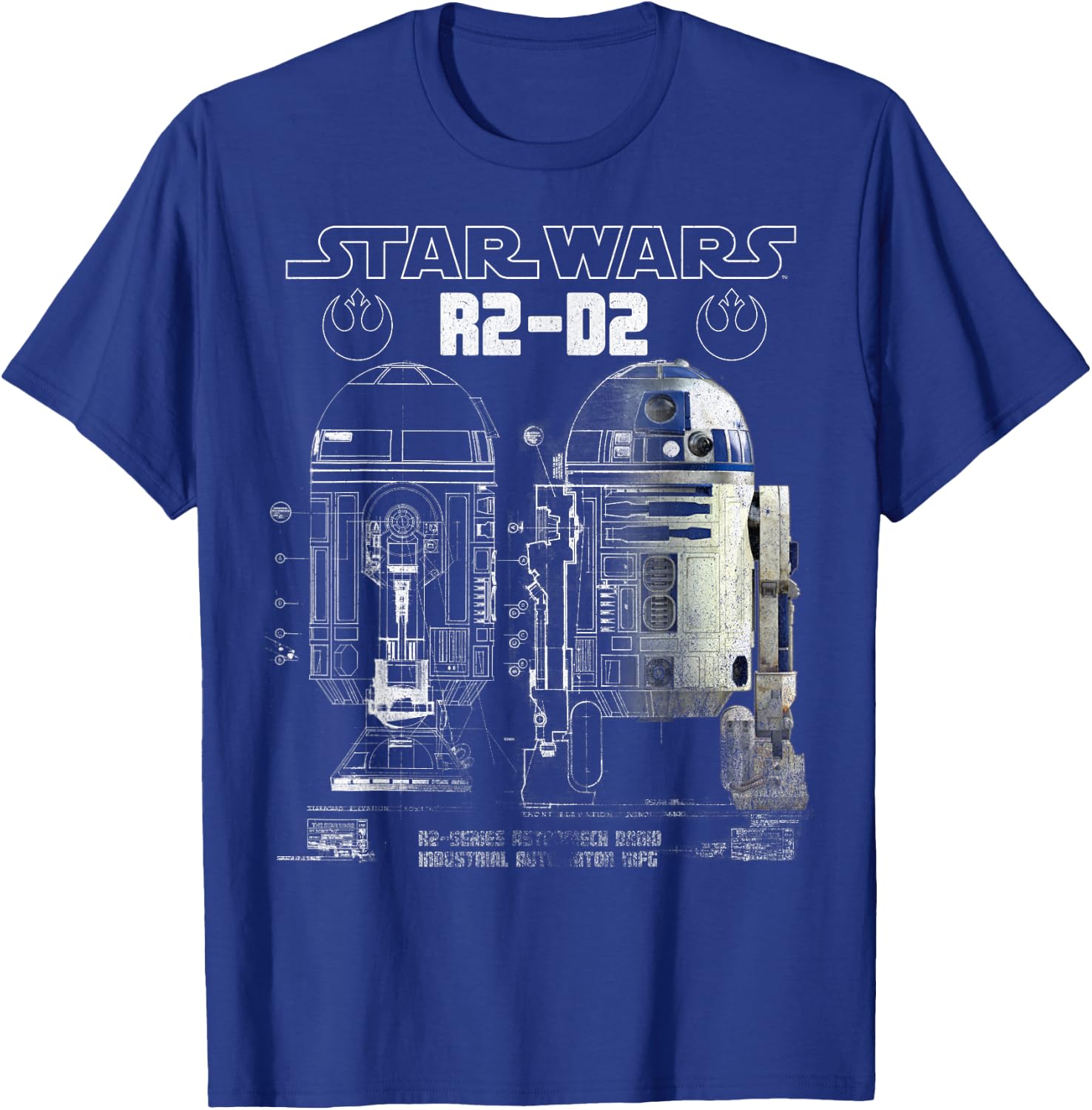Star Wars R2-D2 Astromech Droid Schematic Graphic T-Shirt - T-Shirt | Royal