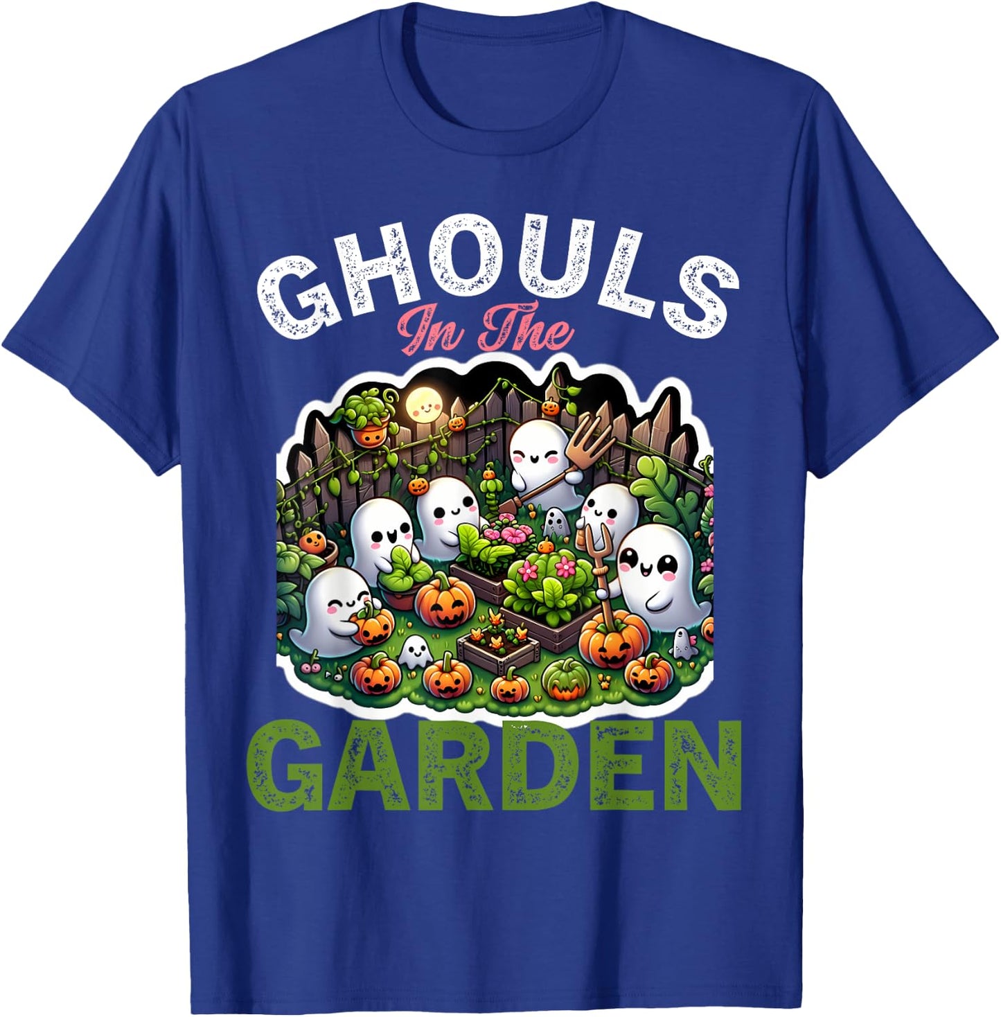 Ghouls in the Garden Spooky Halloween Ghost Gardening T-Shirt - T-Shirt | Royal