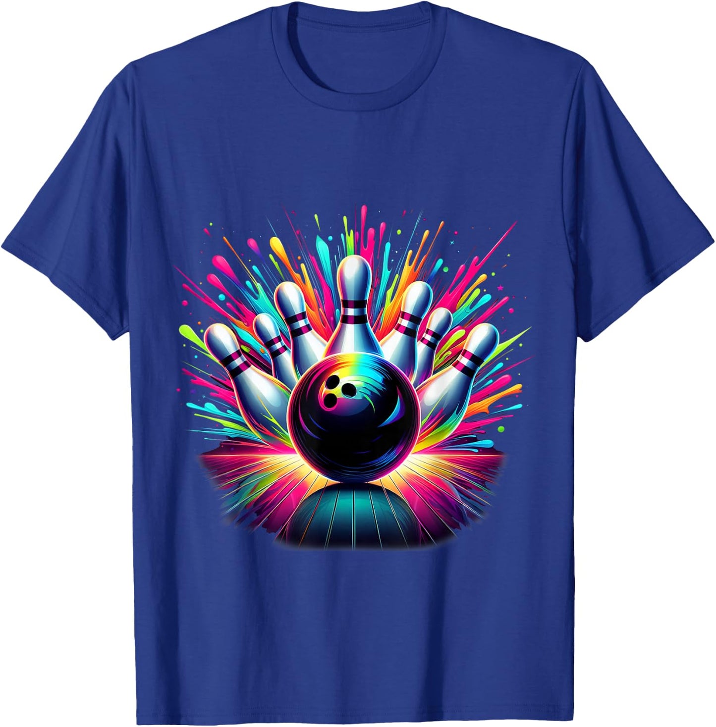 Colorful Bowling Game Day Bowling Cute Vibrant Color 3 T-Shirt - T-Shirt | Royal