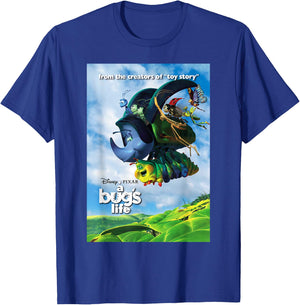 Disney Pixar A Bug's Life Flying Bugs Poster T-Shirt - T-Shirt | Royal