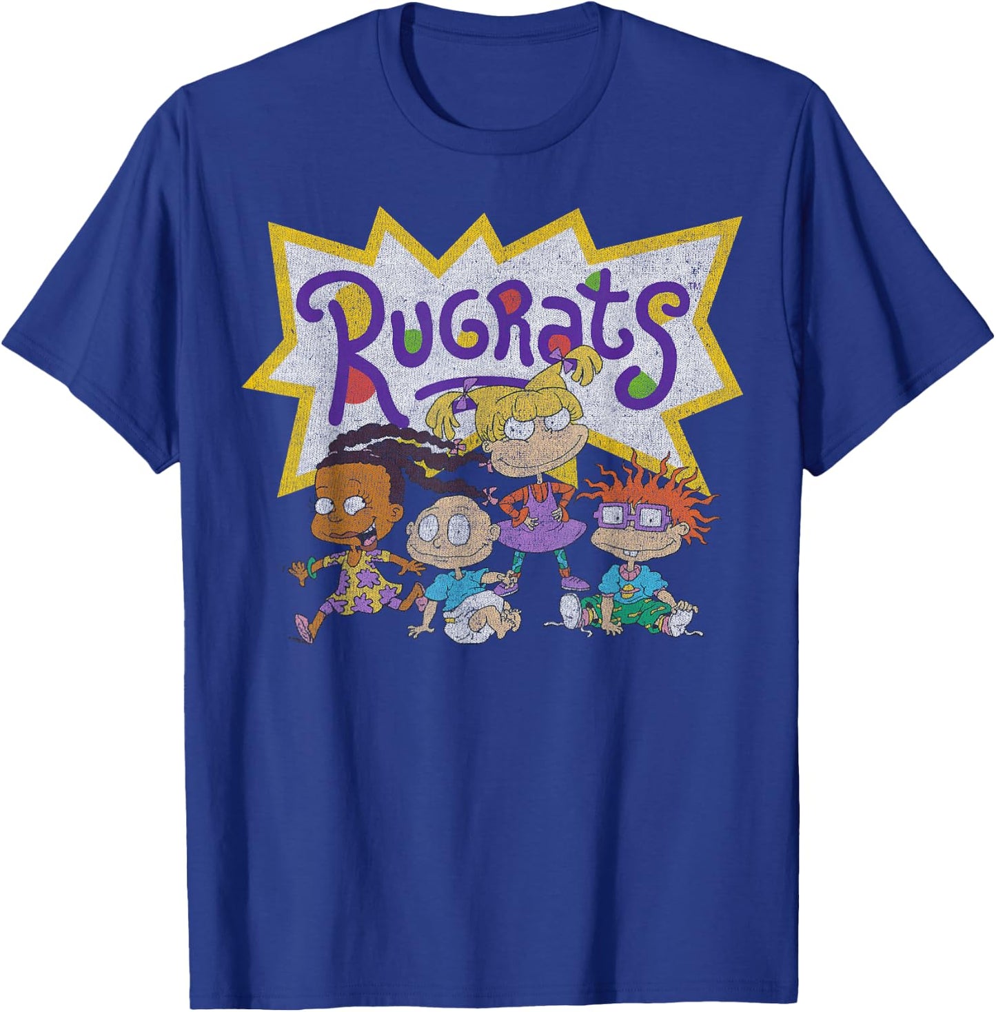 Nickelodeon Rugrats Vintage Group Shot Logo T-Shirt - T-Shirt | Royal