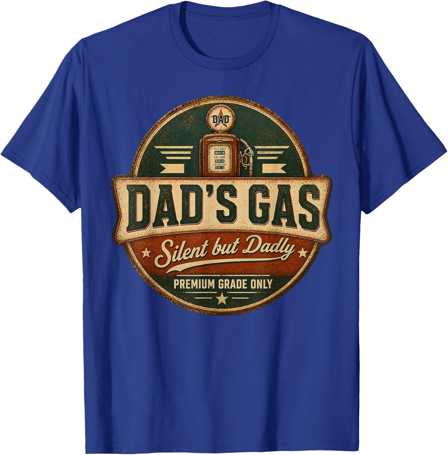 Silent But Dadly Funny Father's Day Fart Dad Farting Vintage T-Shirt - T-Shirt | Royal