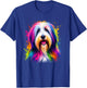 Bearded Collie Colorful Dog Portrait T-Shirt - T-Shirt | Royal