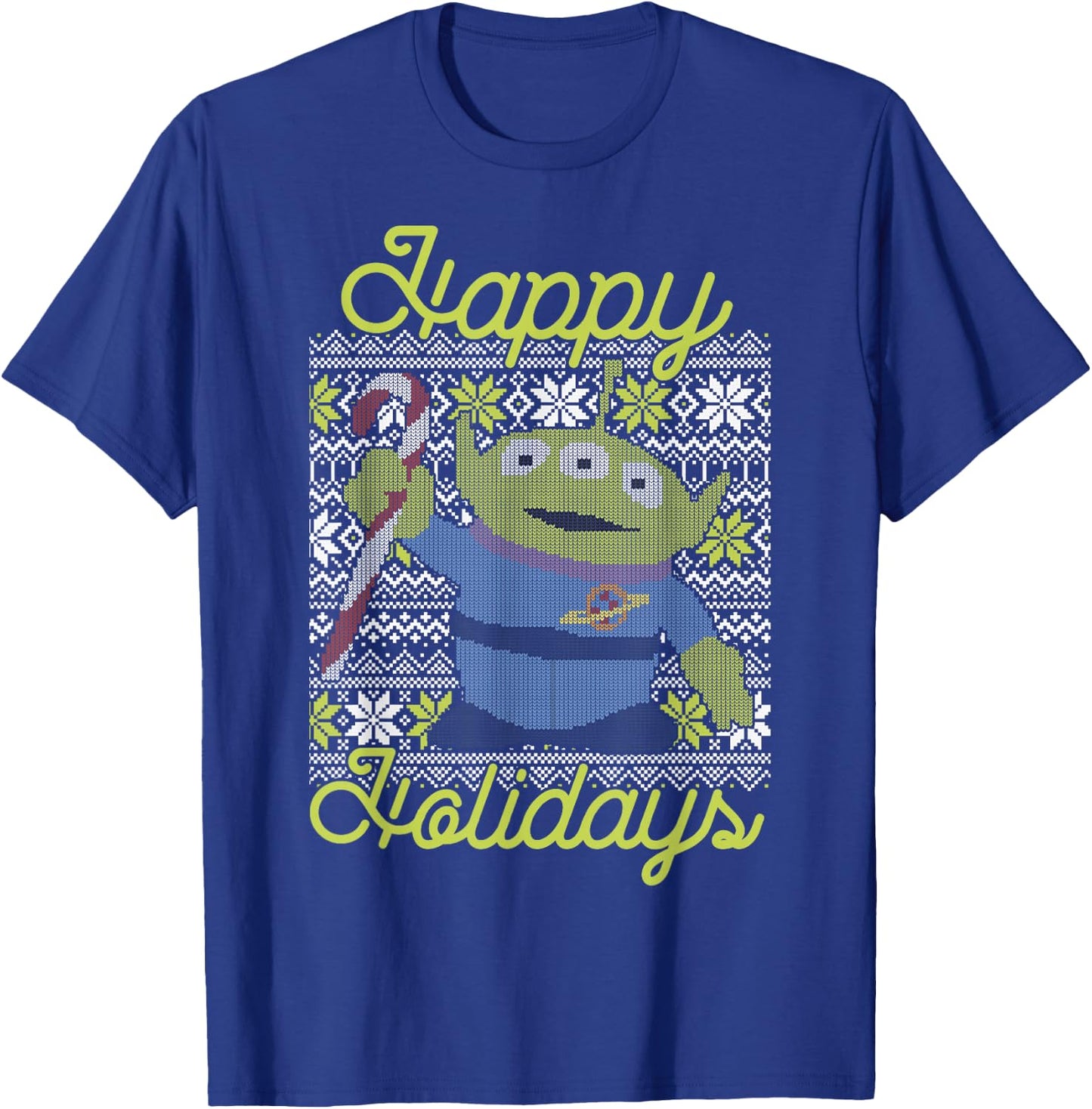 Disney Pixar Toy Story Christmas Alien Vintage Ugly Sweater T-Shirt - T-Shirt | Royal