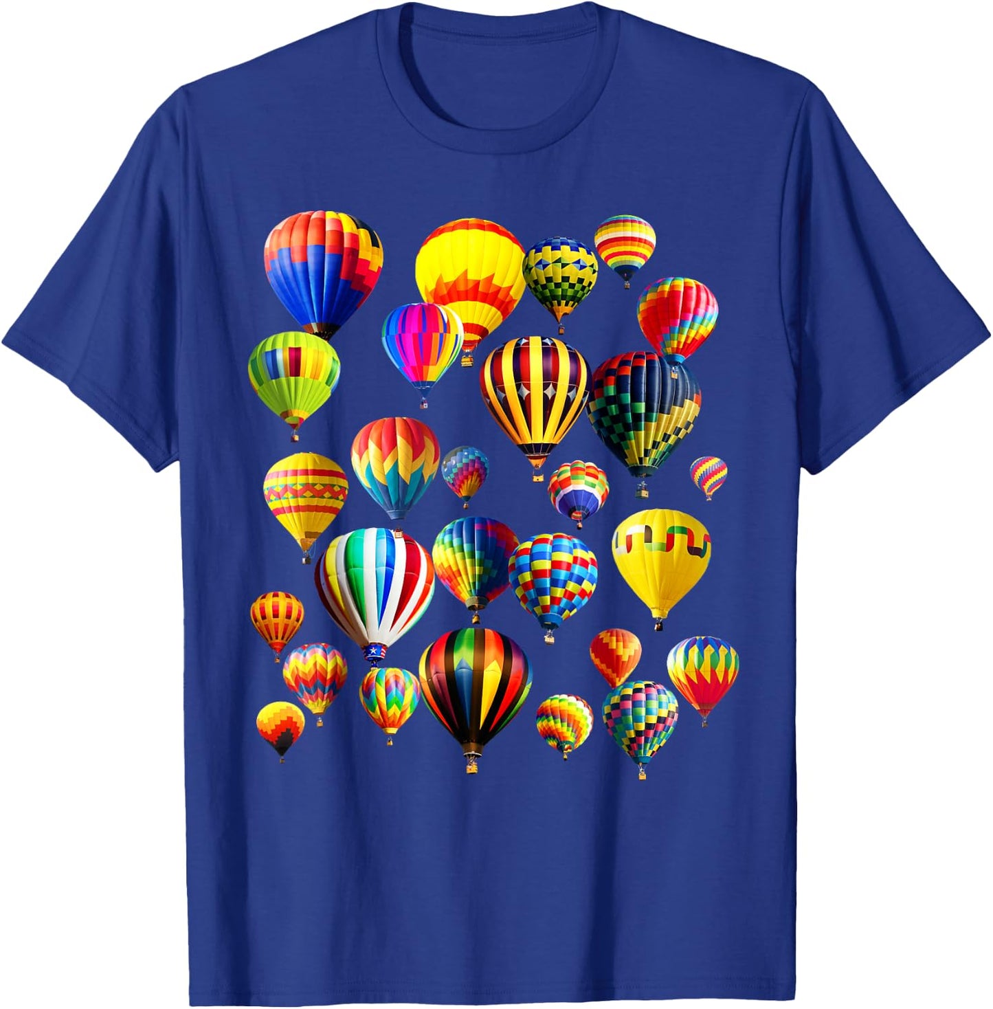 Colorful Cute Hot Air Balloon Ride Vacation Flying Balloons T-Shirt - T-Shirt | Royal