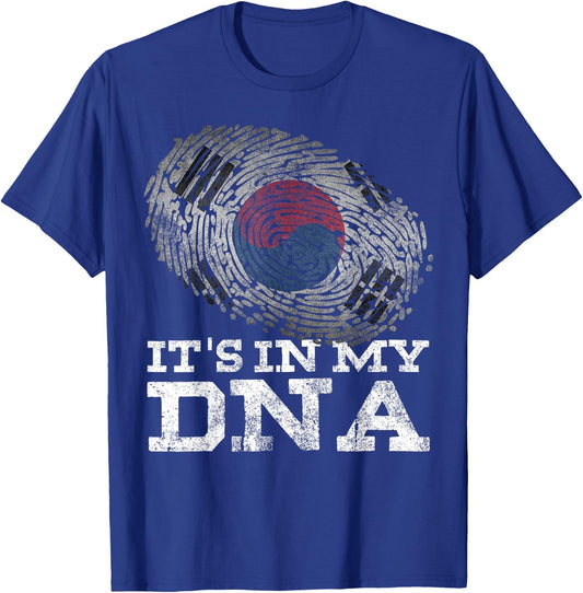 It's In My DNA South Korean Shirt Asian Gifts Korean Flag T-Shirt - T-Shirt | Royal