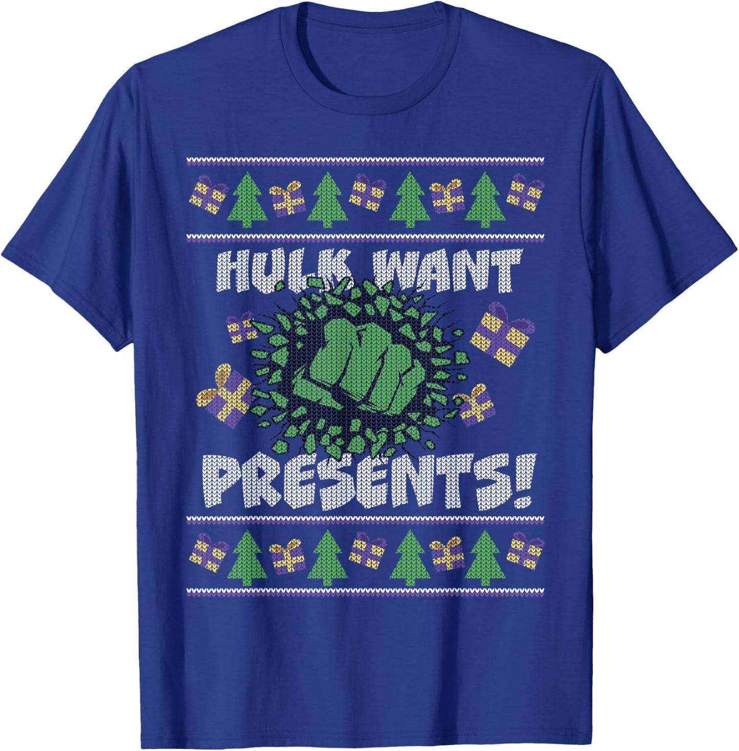 Marvel Hulk Smash Presents Holiday T-Shirt - T-Shirt | Royal
